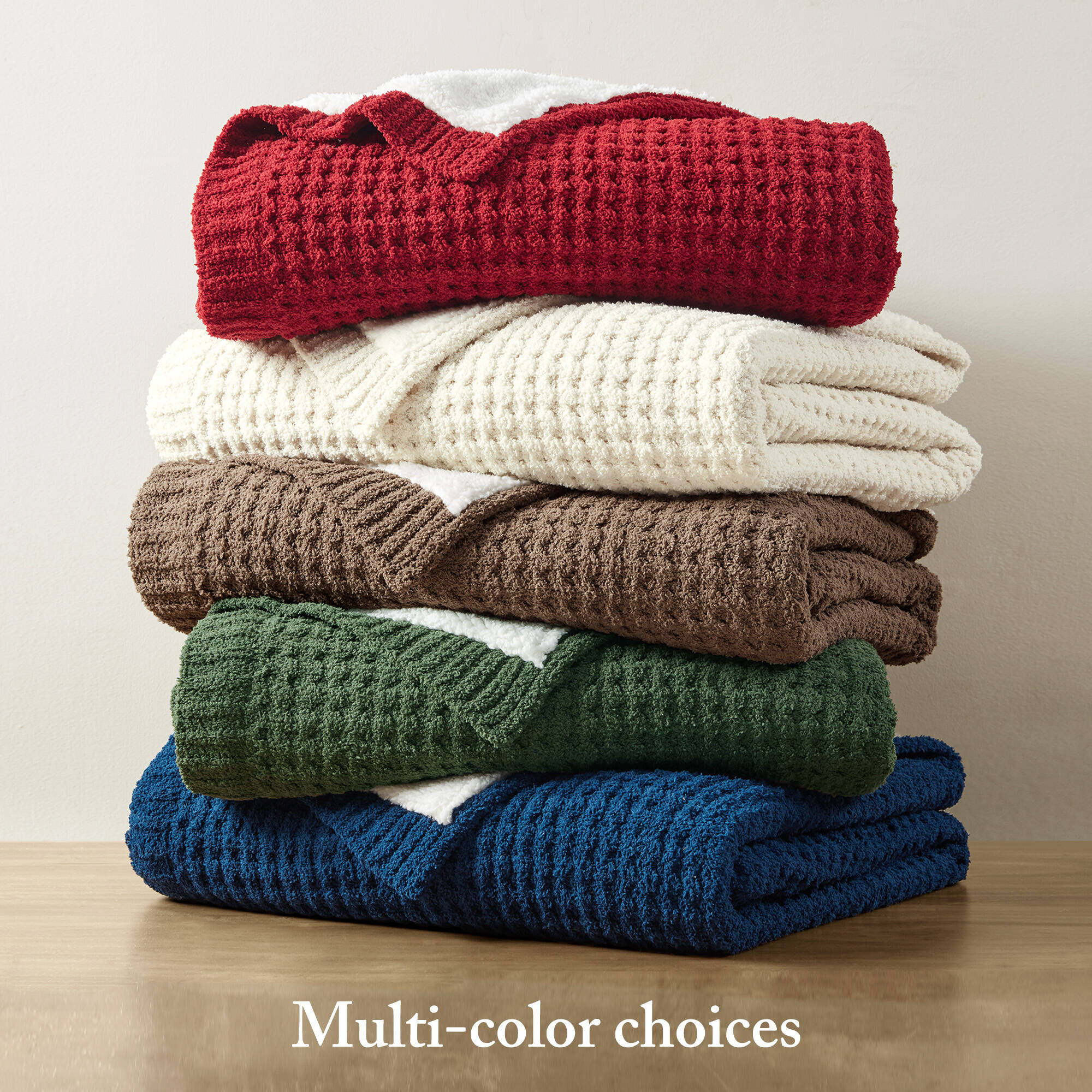 Rowan - Waffle Knit Chenille Throw - Ivory