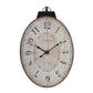 18" x 29" Antique White Oval Wall Clock, Traditional Vintage Home Decor Clock
