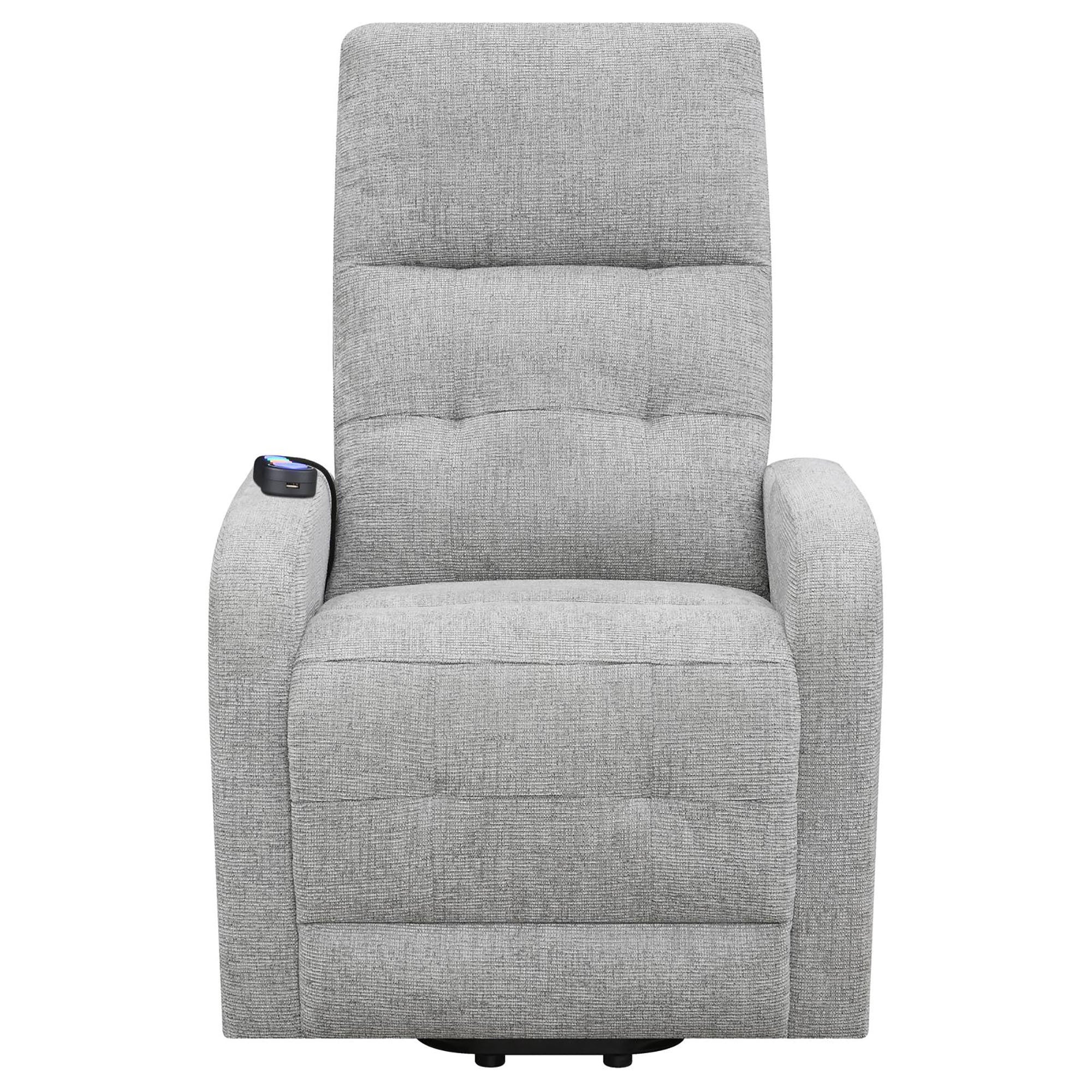 Grey Tufted Power Lift Recliner