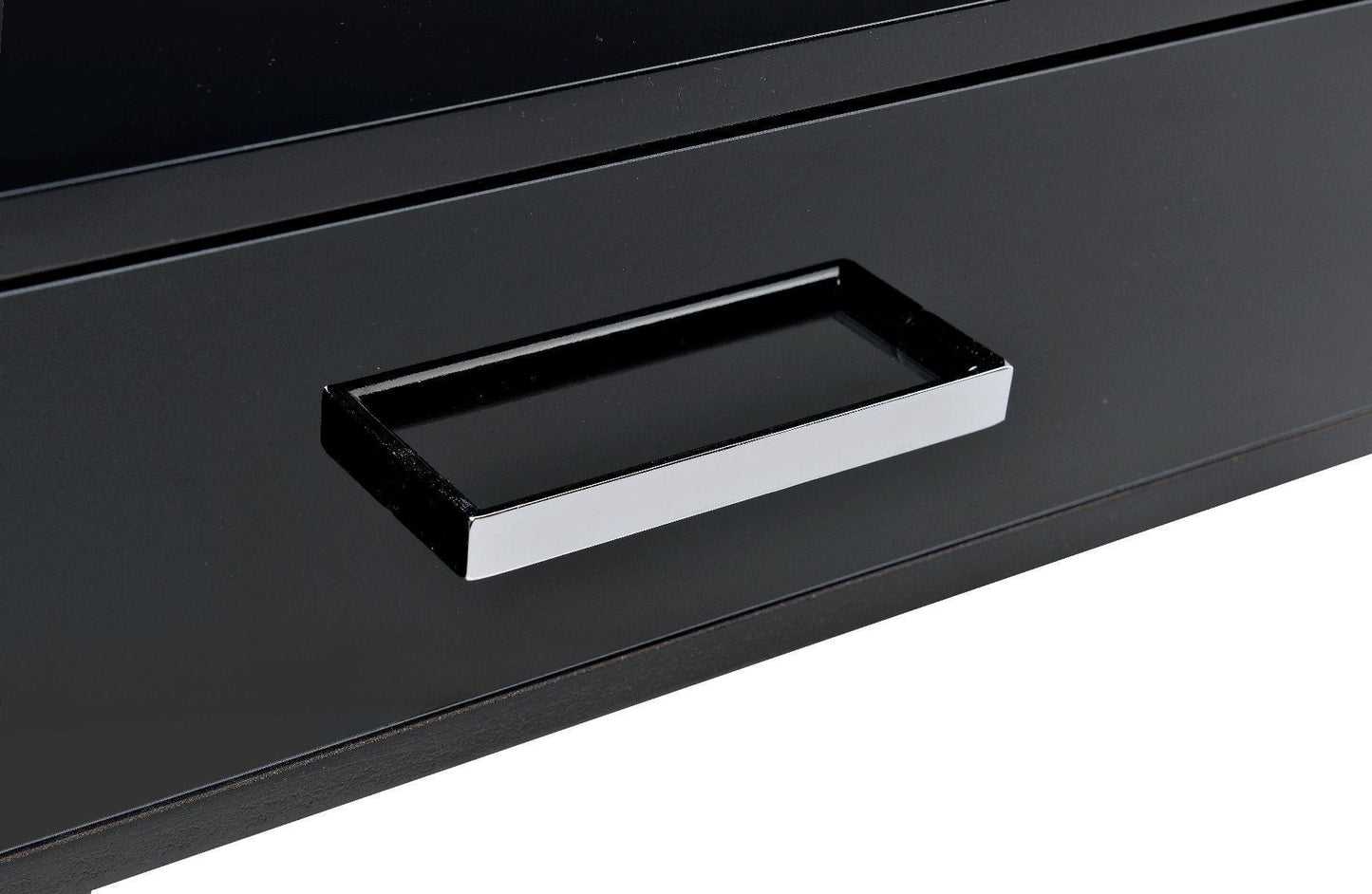 ACME Coleen Built-in USB Port Writing Desk, Black High Gloss & Chrome Finish 93045