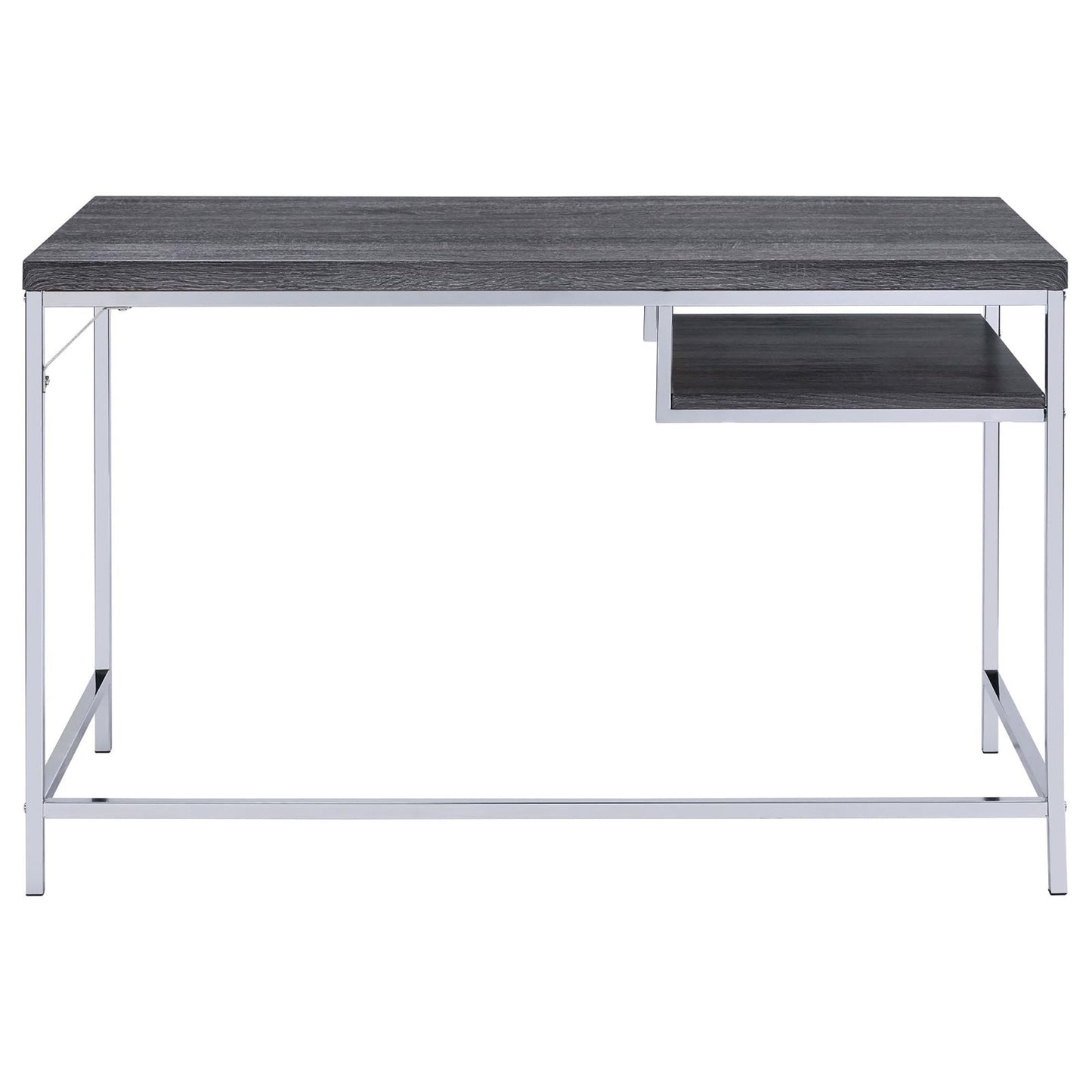 Weathered Grey and Chrome Rectangular Writing Desk