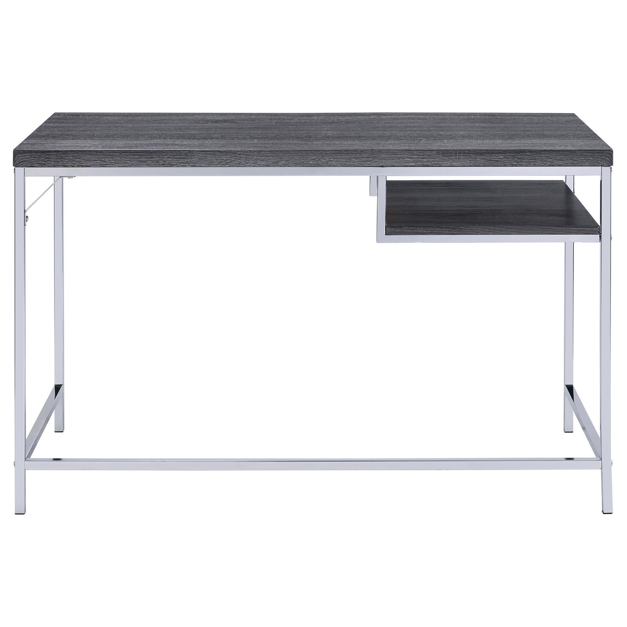 Weathered Grey and Chrome Rectangular Writing Desk