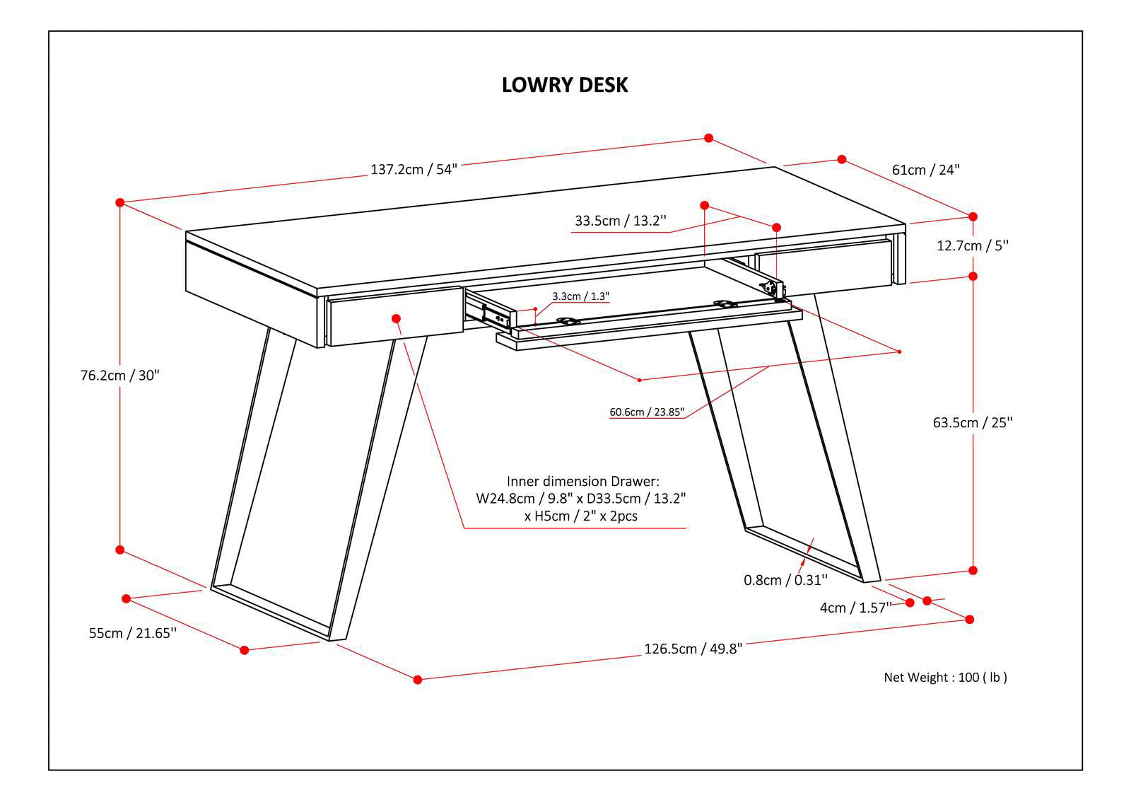 Lowry - Desk - Distressed Hickory Brown