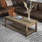 Bridgevine Home Joshua Creek 48 inch Coffee Table, No Assembly Required, Barnwood Finish