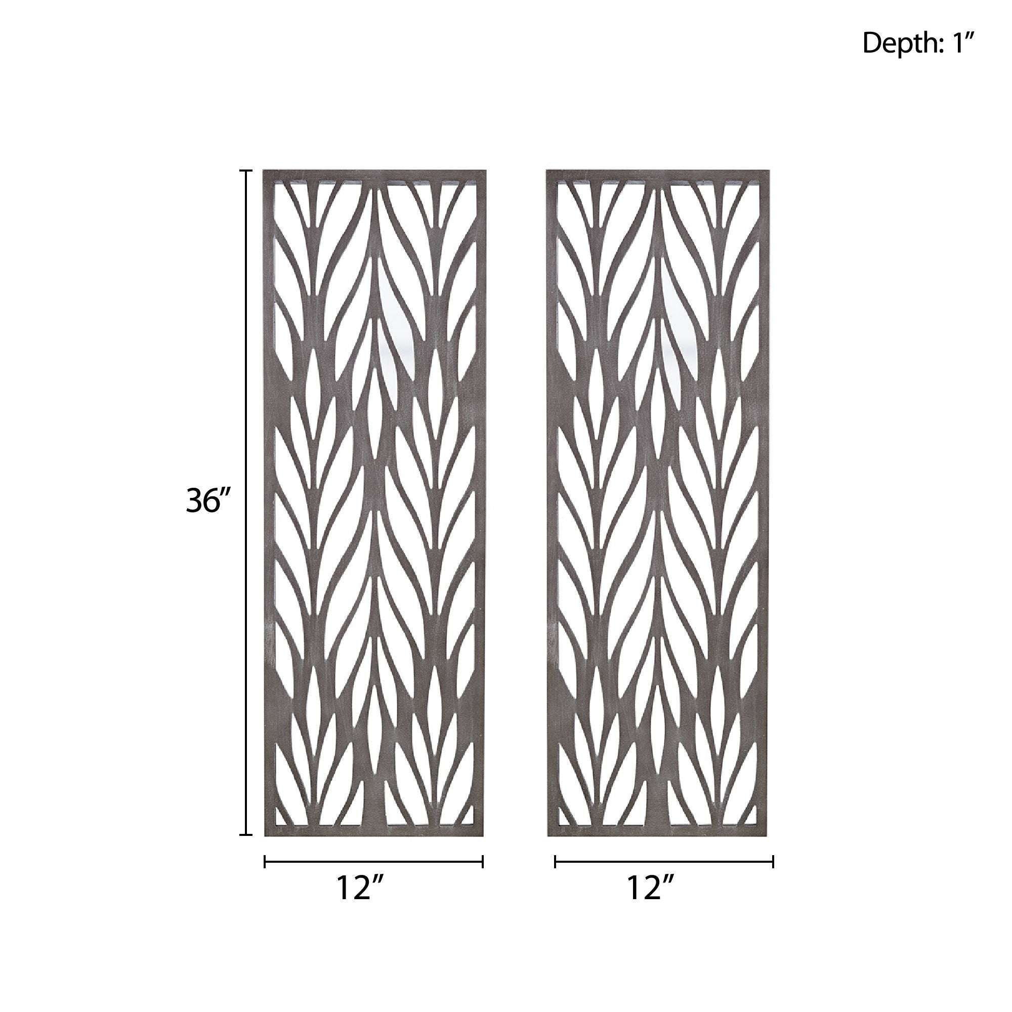 Florian - Carved Wall Panel Decor (Set of 2) - Reclaimed Gray