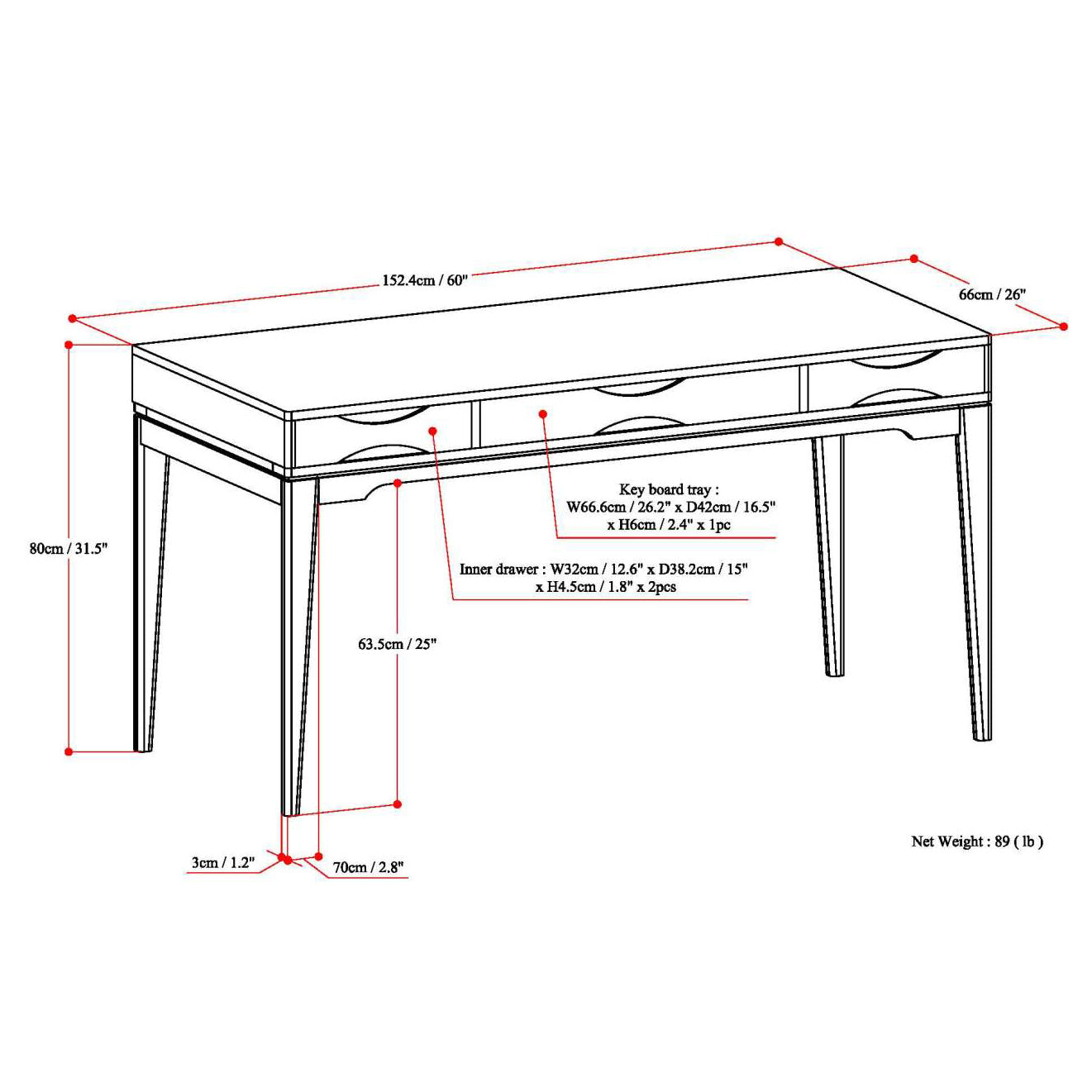 Harper - Desk - White