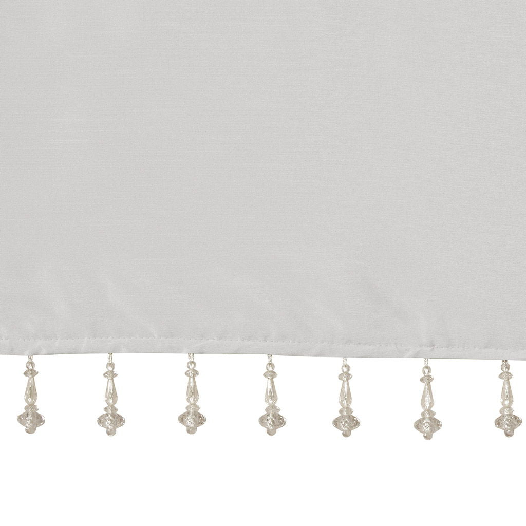 Emilia - Lightweight Valance With Beads - Silver