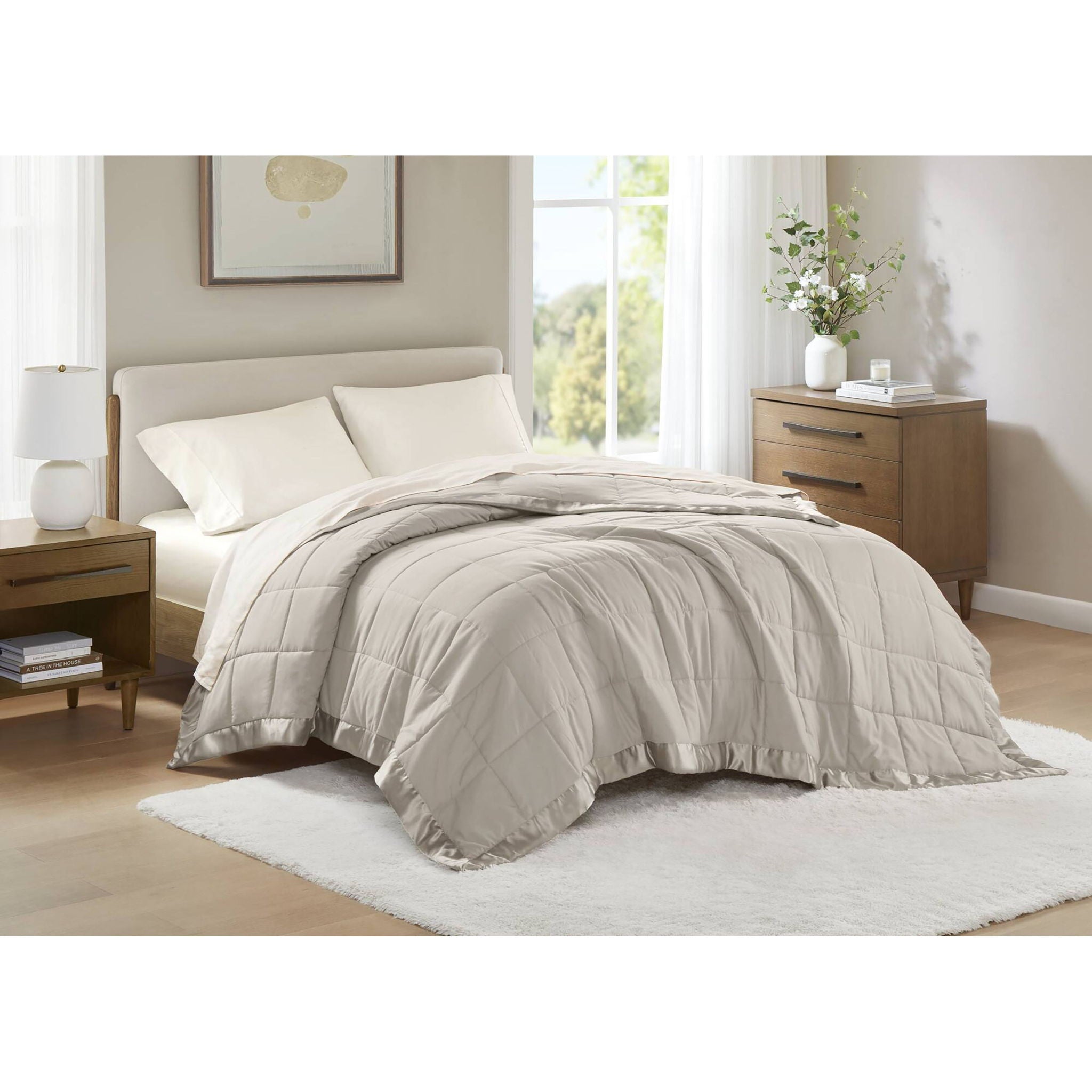 Windom - All Season Hypoallergenic Twin Blanket With 3M Scotchgard - Gray