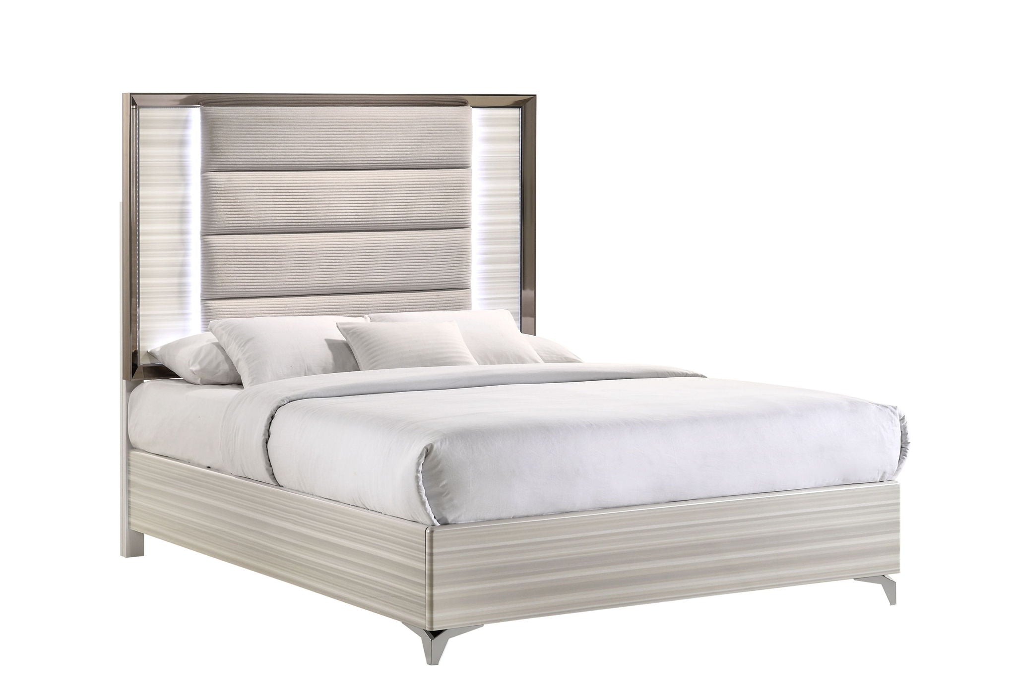 Zambrano - Queen Bed Footboard, Side Rails And Slats - White