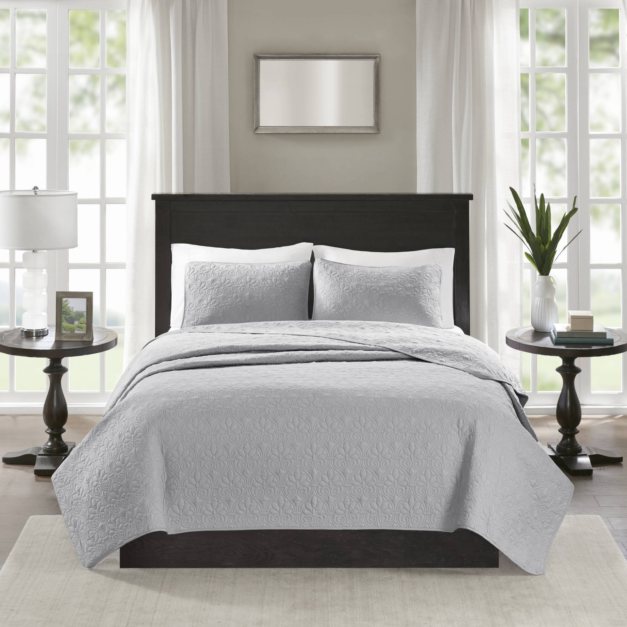 Quebec - Reversible Coverlet Set - Gray
