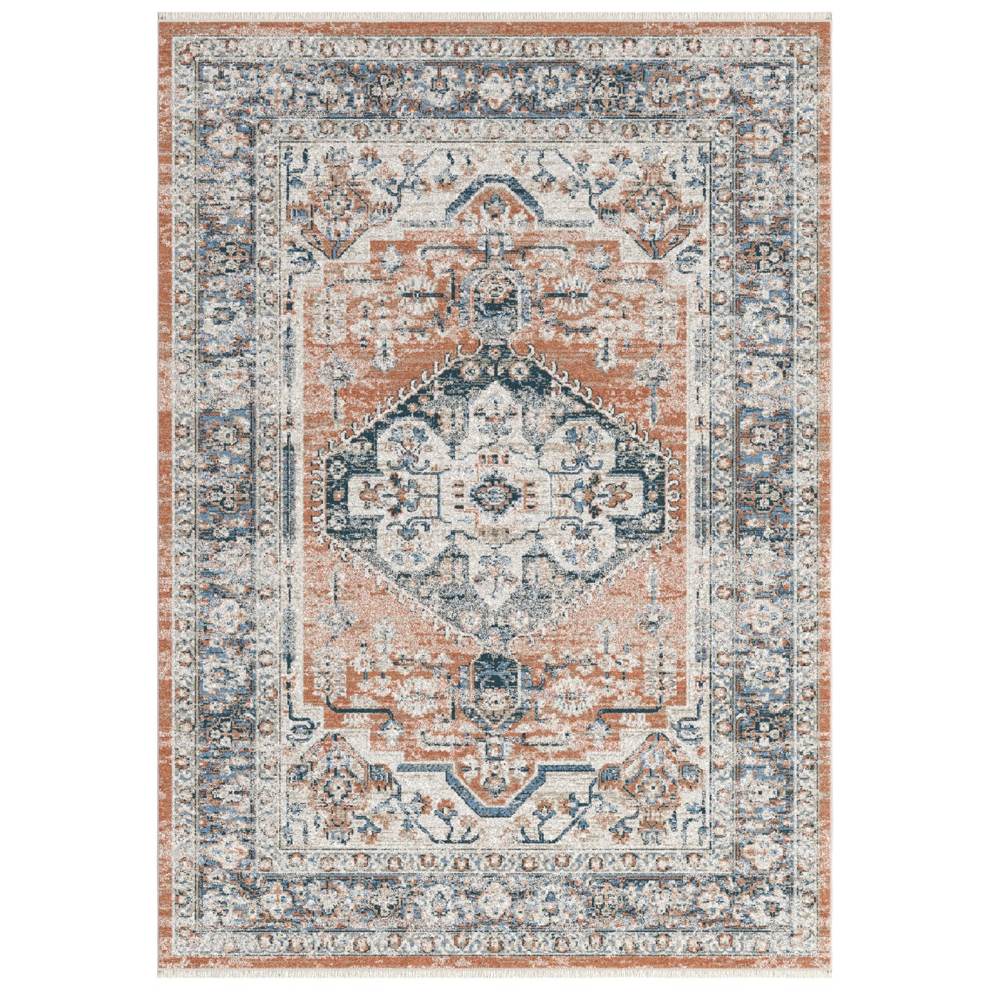 Wasilla Rust/Natural/Blue Area Rug 4x6