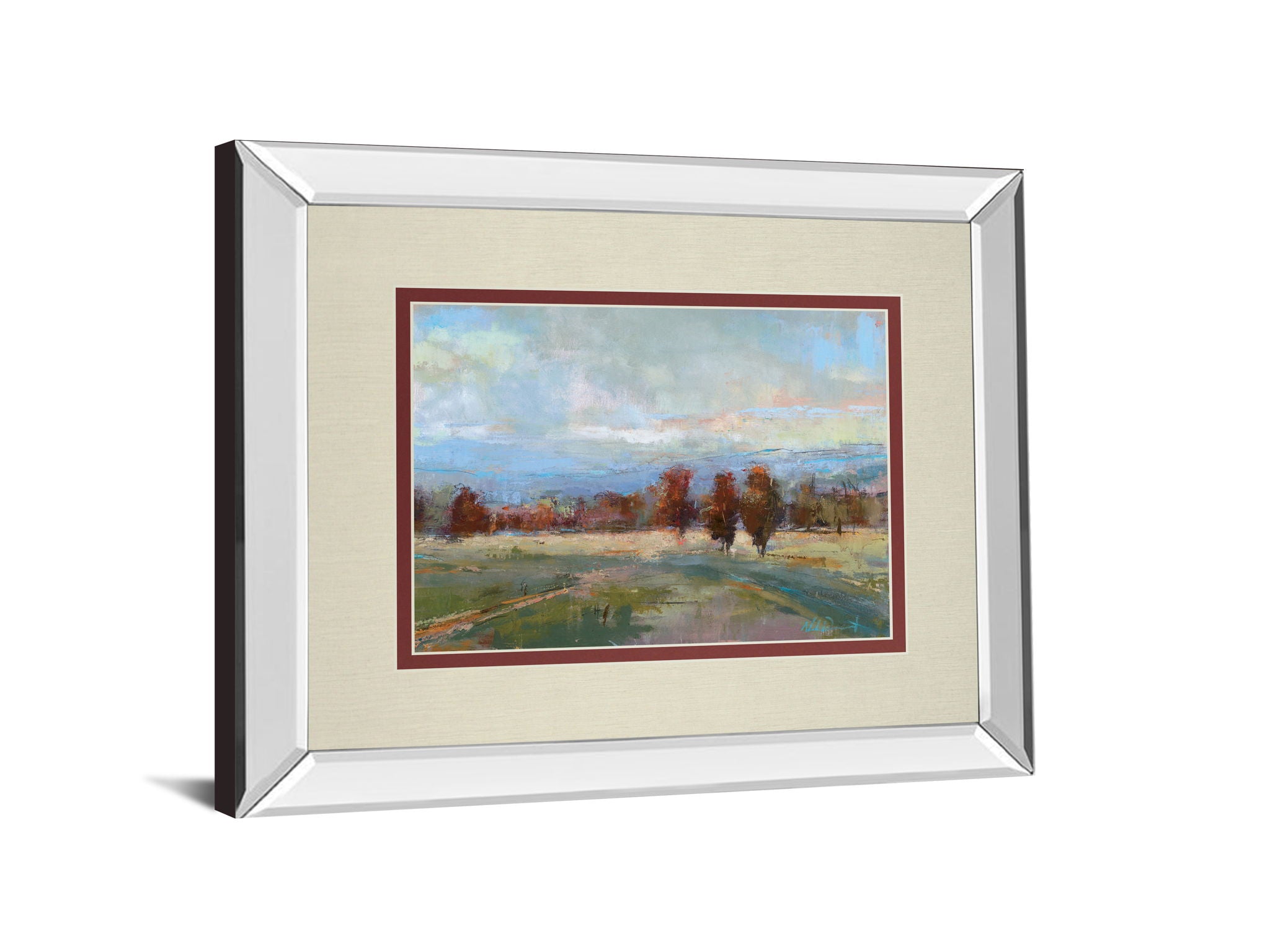 River Run By Louis Bourne - Mirror Framed Print Wall Art - Light Blue