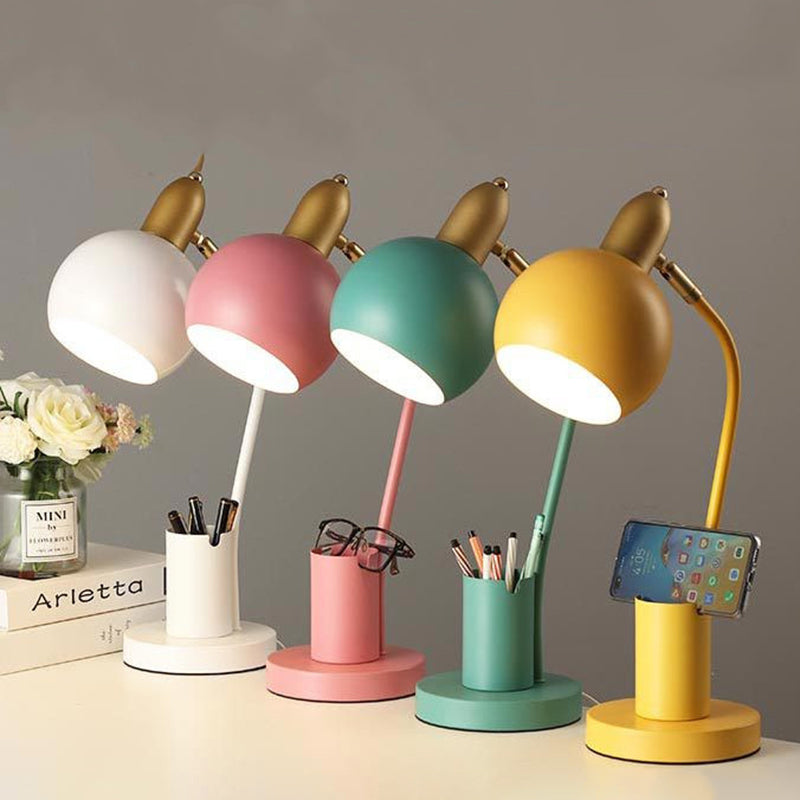 Nordic Plug-In Creative Pen Holder Desk Lamp Eye Protection Desk Student Dormitory Bedroom Ins Girl Bedside Lamp