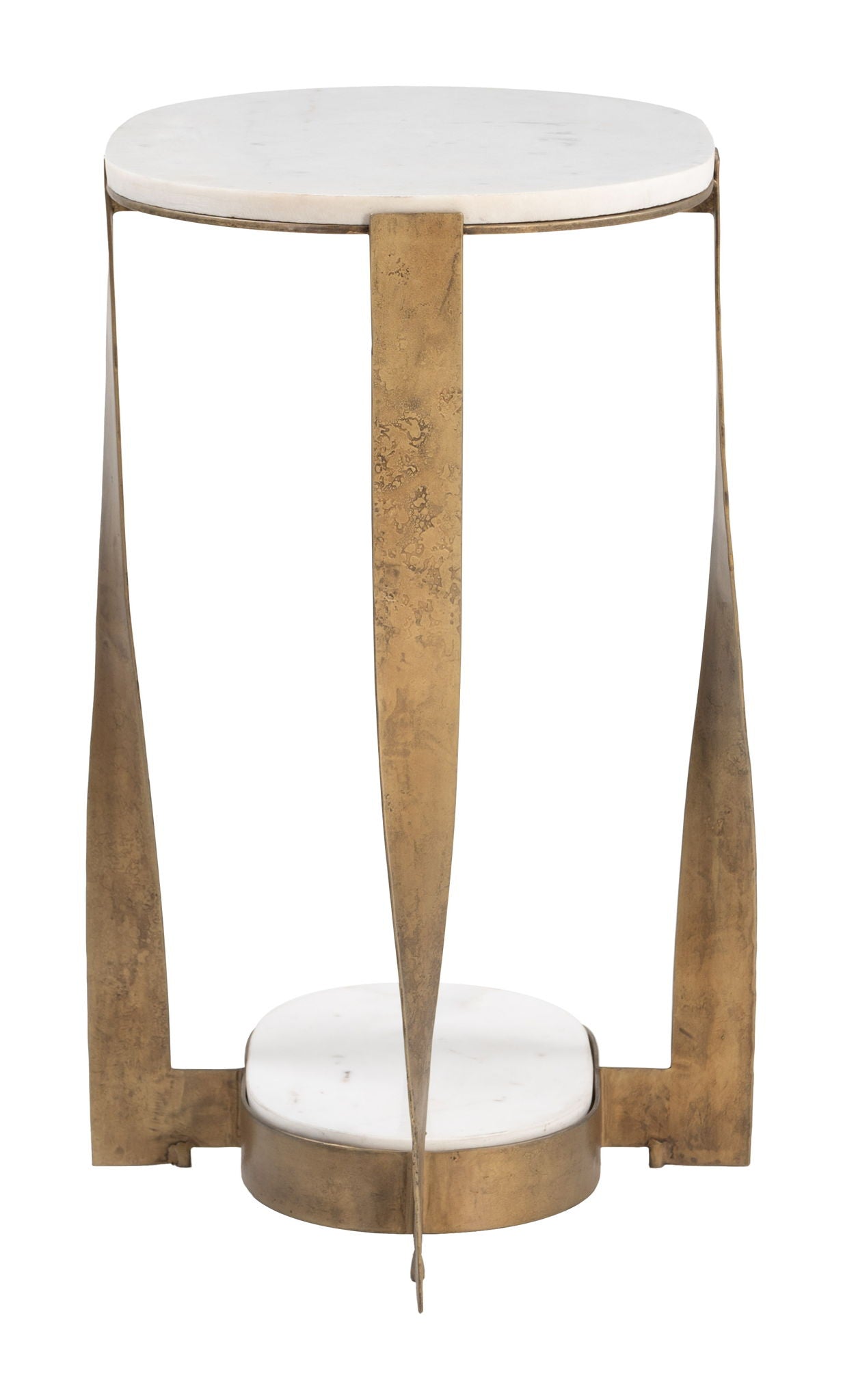 Orion - Accent Table - White / Brass