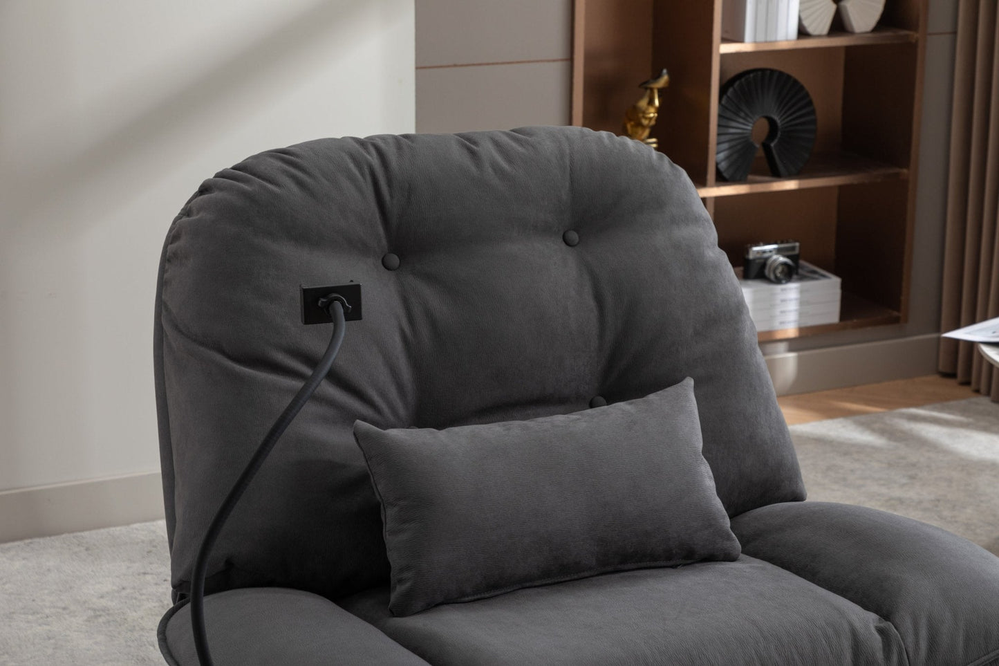 270 Degree Swivel Power Recliner , Bluetooth Music Player,USB Ports, 4 Modes Of Intelligent Voice Control, Back And Forth Swing, Hidden Arm Storage and Mobile Phone Holder