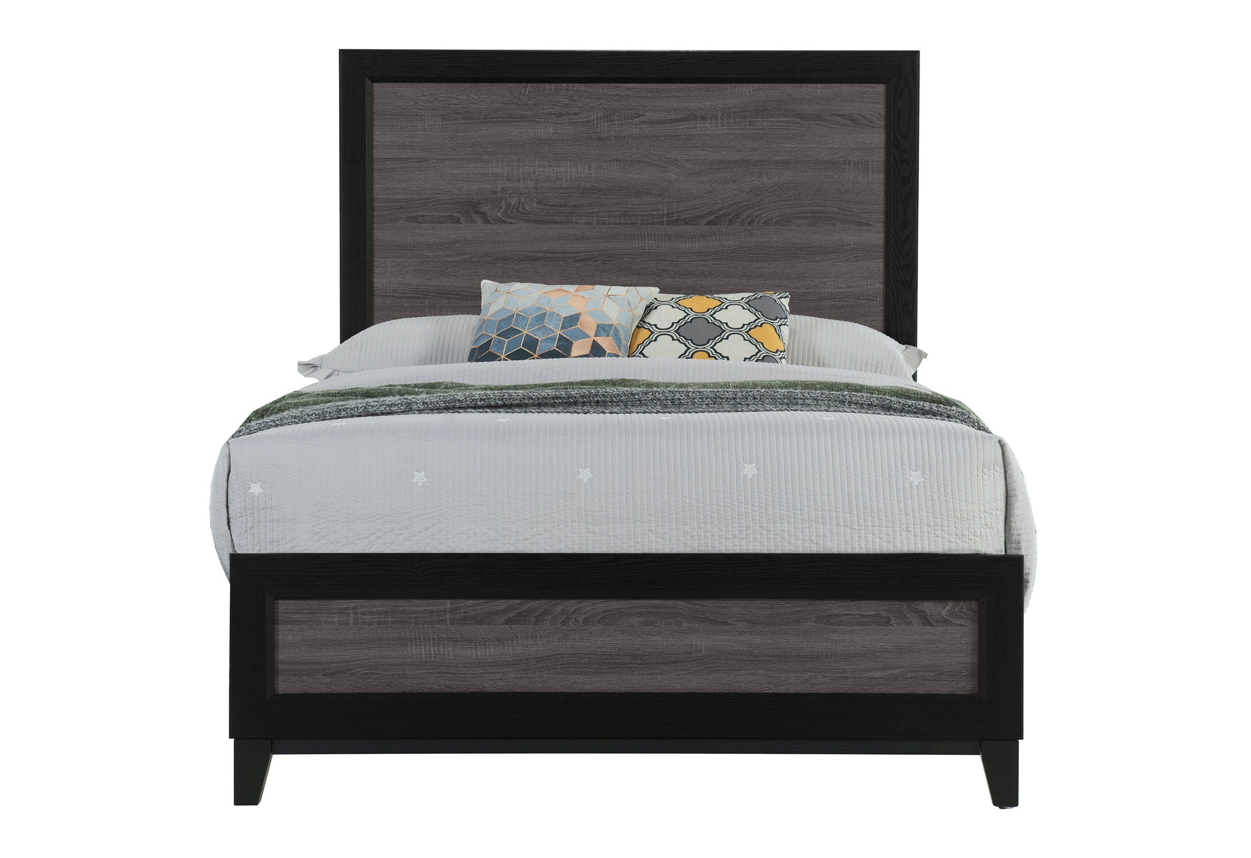 Lisbon - 5 Piece Full Bedroom Set - Gray / Black