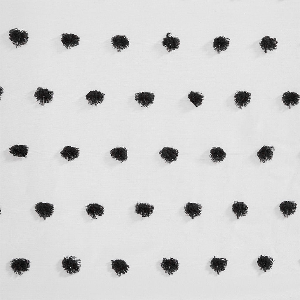 Sophie - Pom Pom Embellished Window Panel - Black