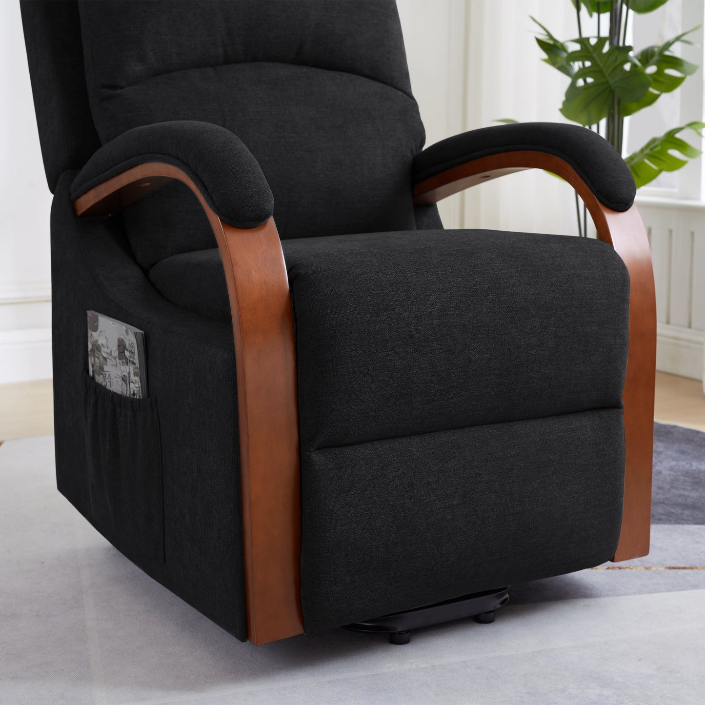 Power Lift Recliner Chair Sofa Electric Chair Message Chair Soft Fabric Dark Grey