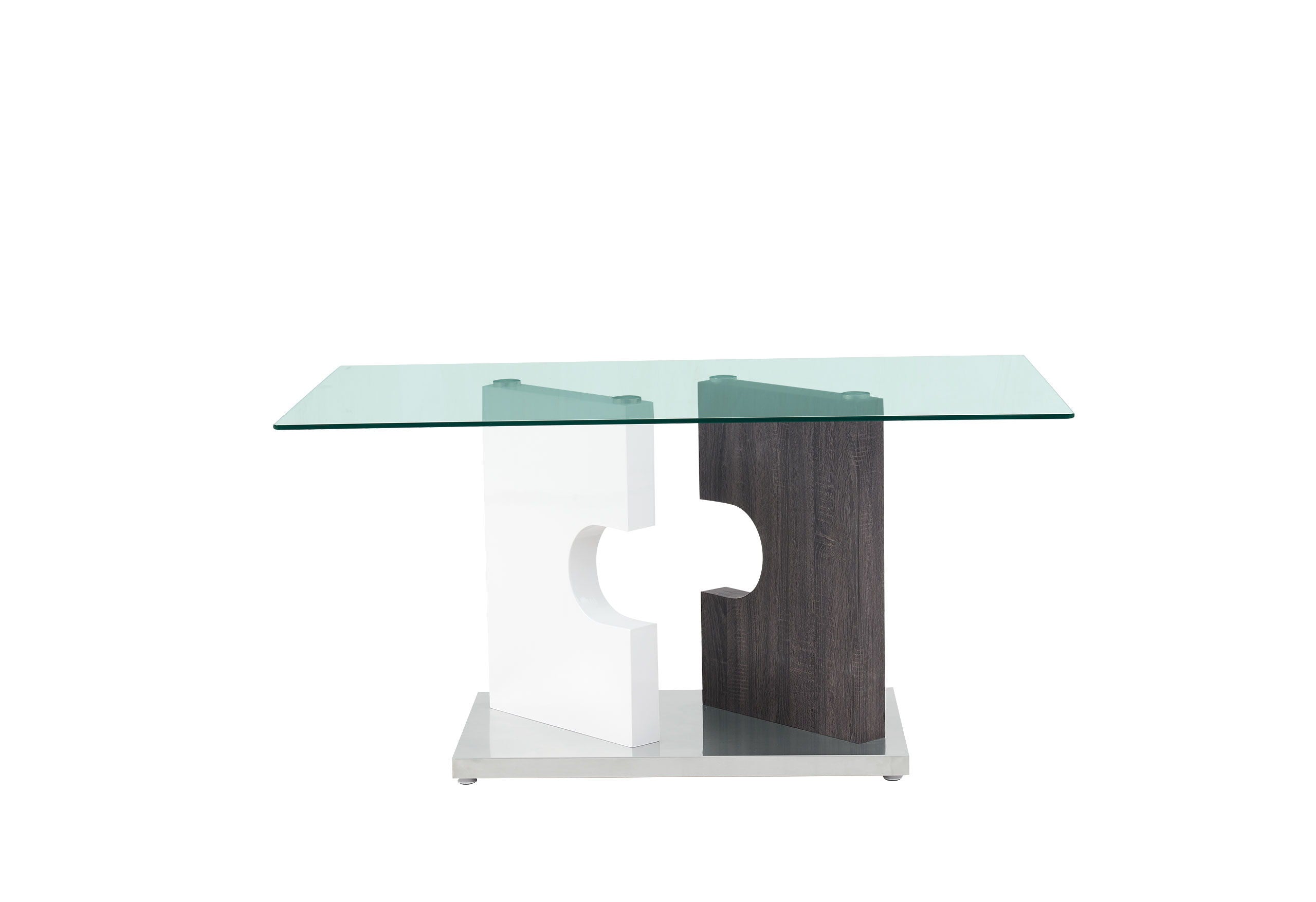 D219 - Dining Table - Clear / White