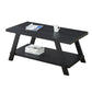 Athens Contemporary Replicated Wood Shelf Coffee Table in Black Finish