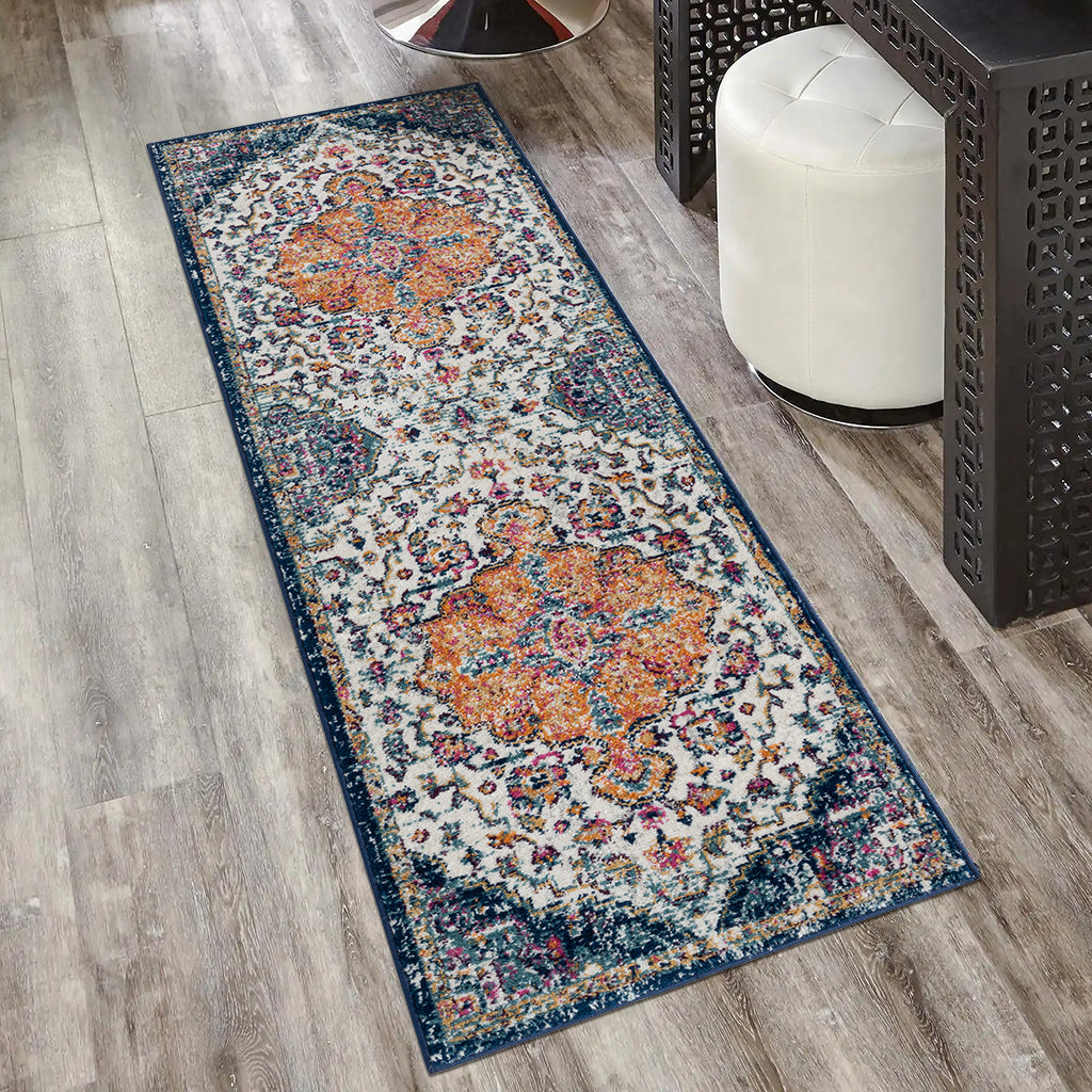 Boho Medallion Woven Area Rug