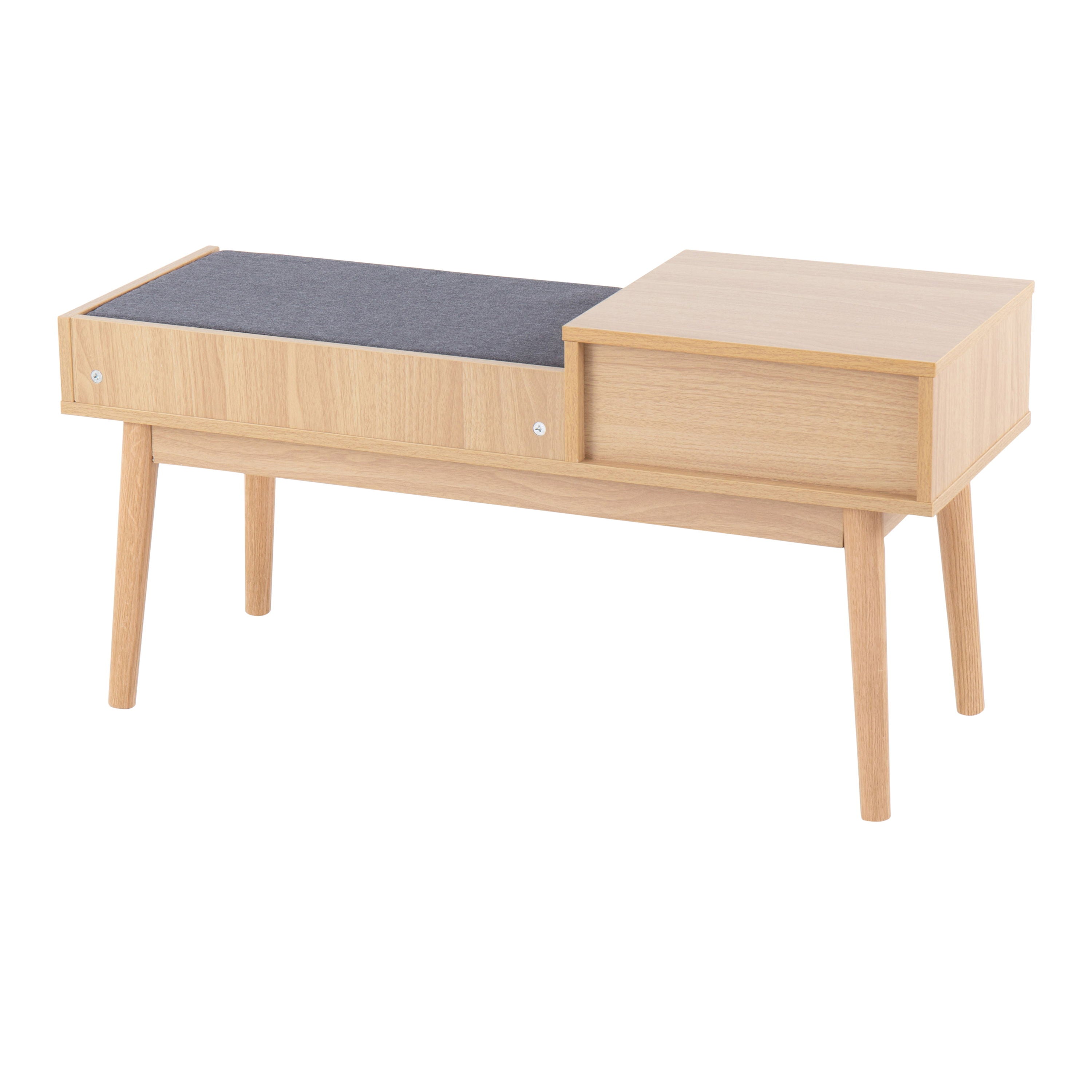 Telephone Contemporary Bench With Pull Out Drawer