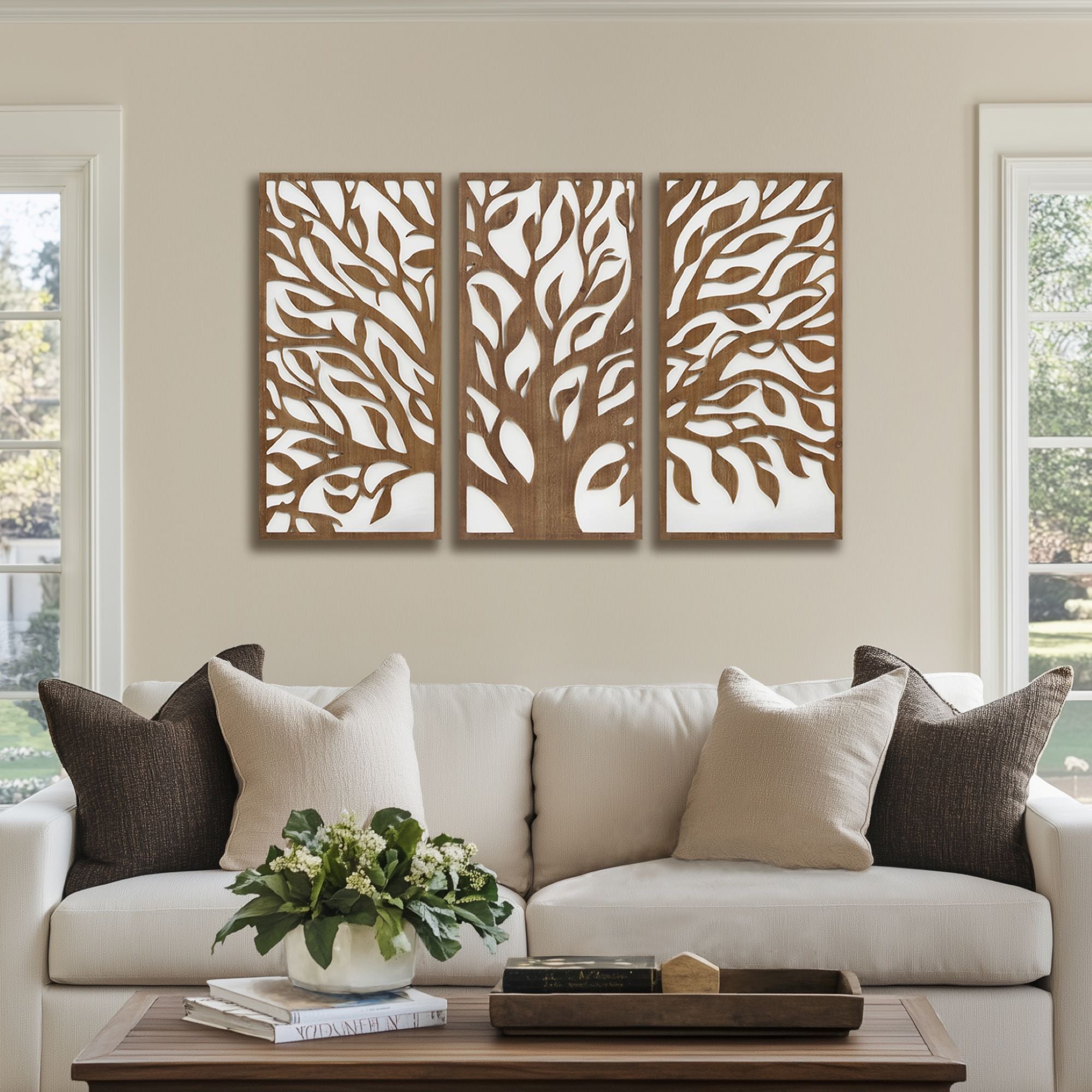 Birch Botanical - Two-Tone Panel Wall Decor Set - Tree Of Life