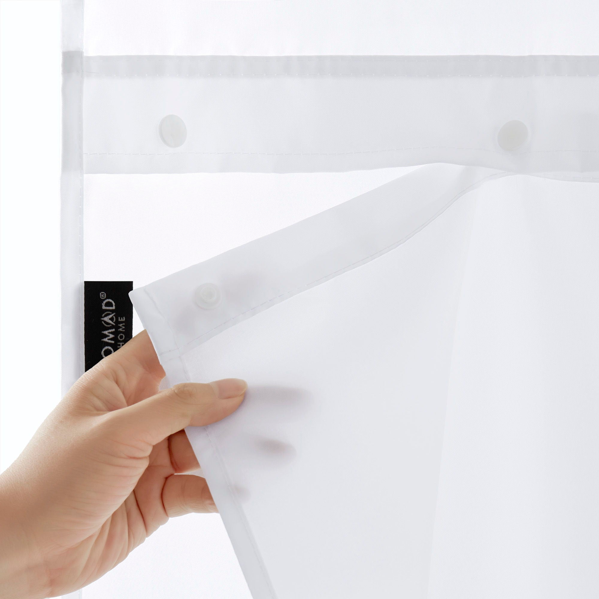 Plain Weave - Essential Fabric Shower Curtain - White