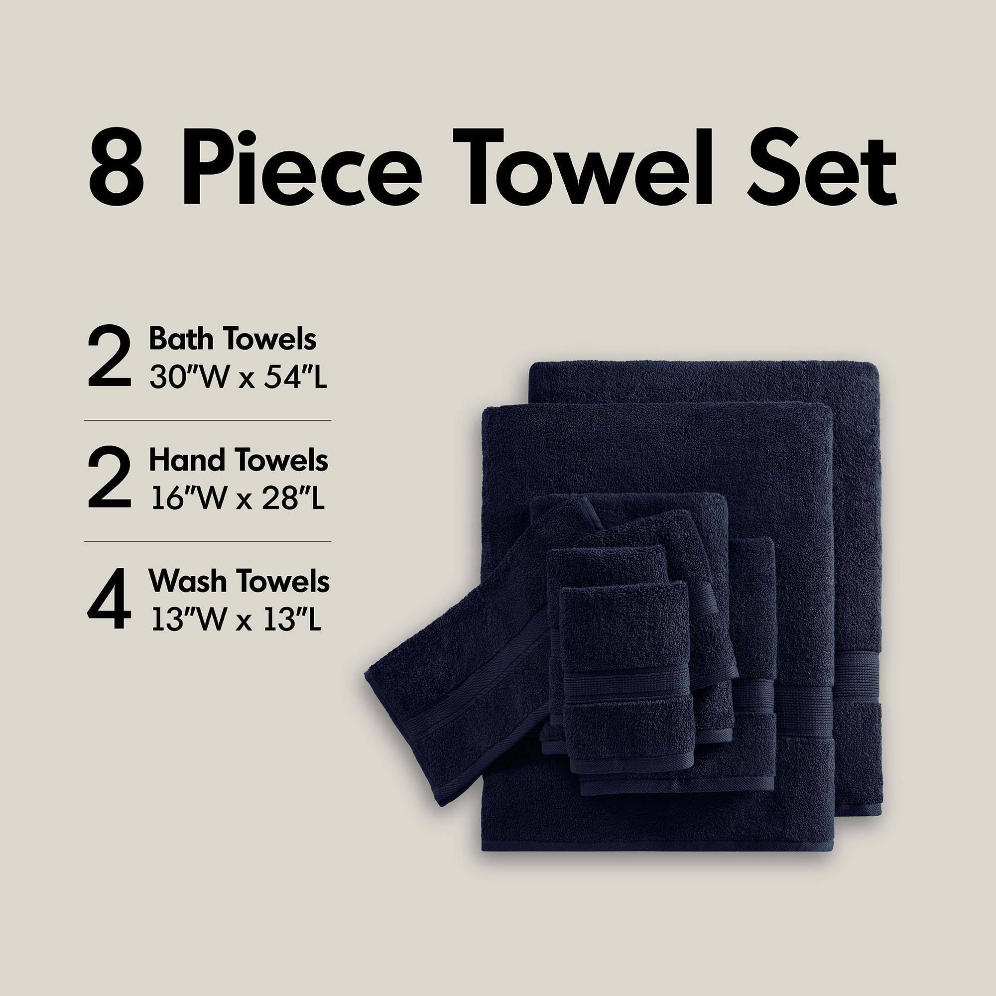 800GSM Ultra-Soft Absorbent Towel Set - Dark Navy