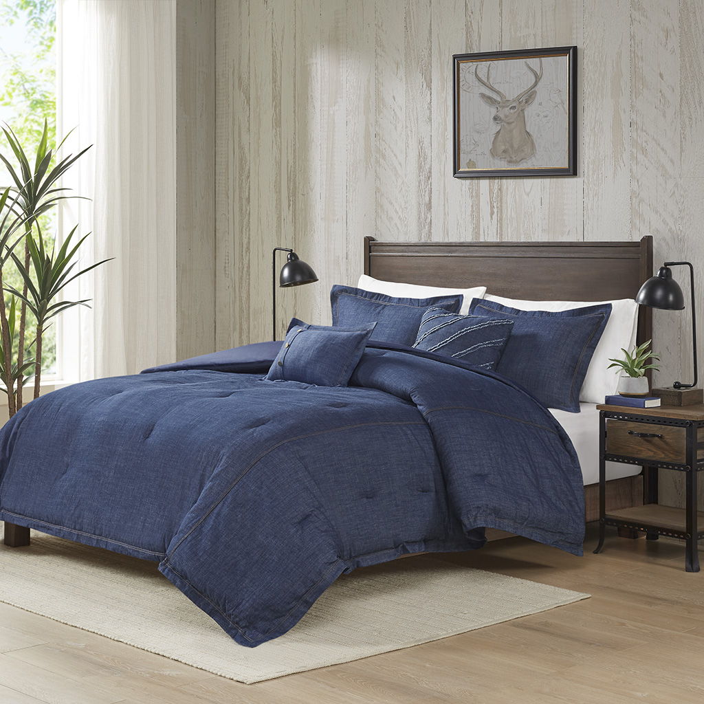 Perry - Oversized Denim Comforter Set - Blue