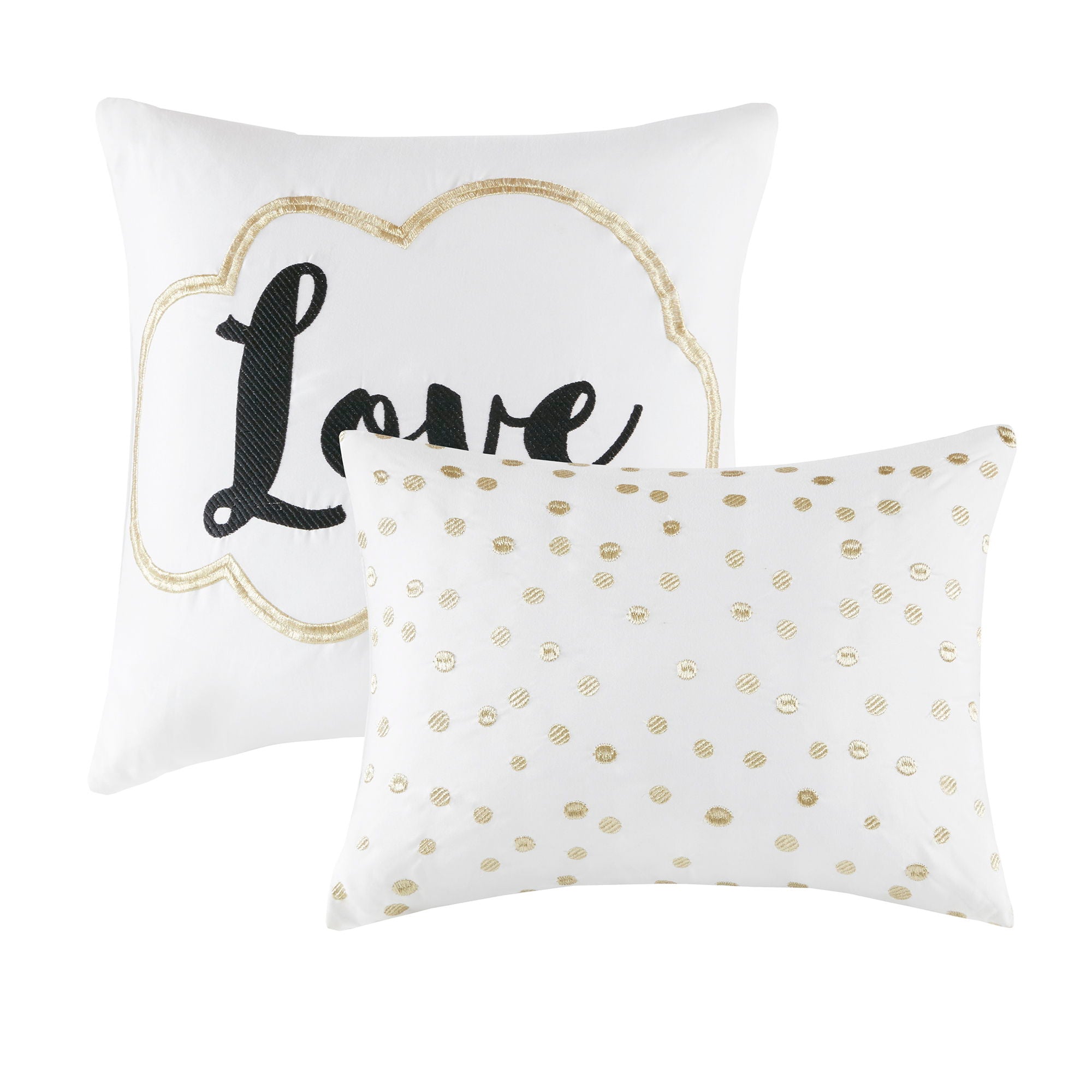 Raina - Brushed Microfiber Printed Comforter Set - Ivory / Gold