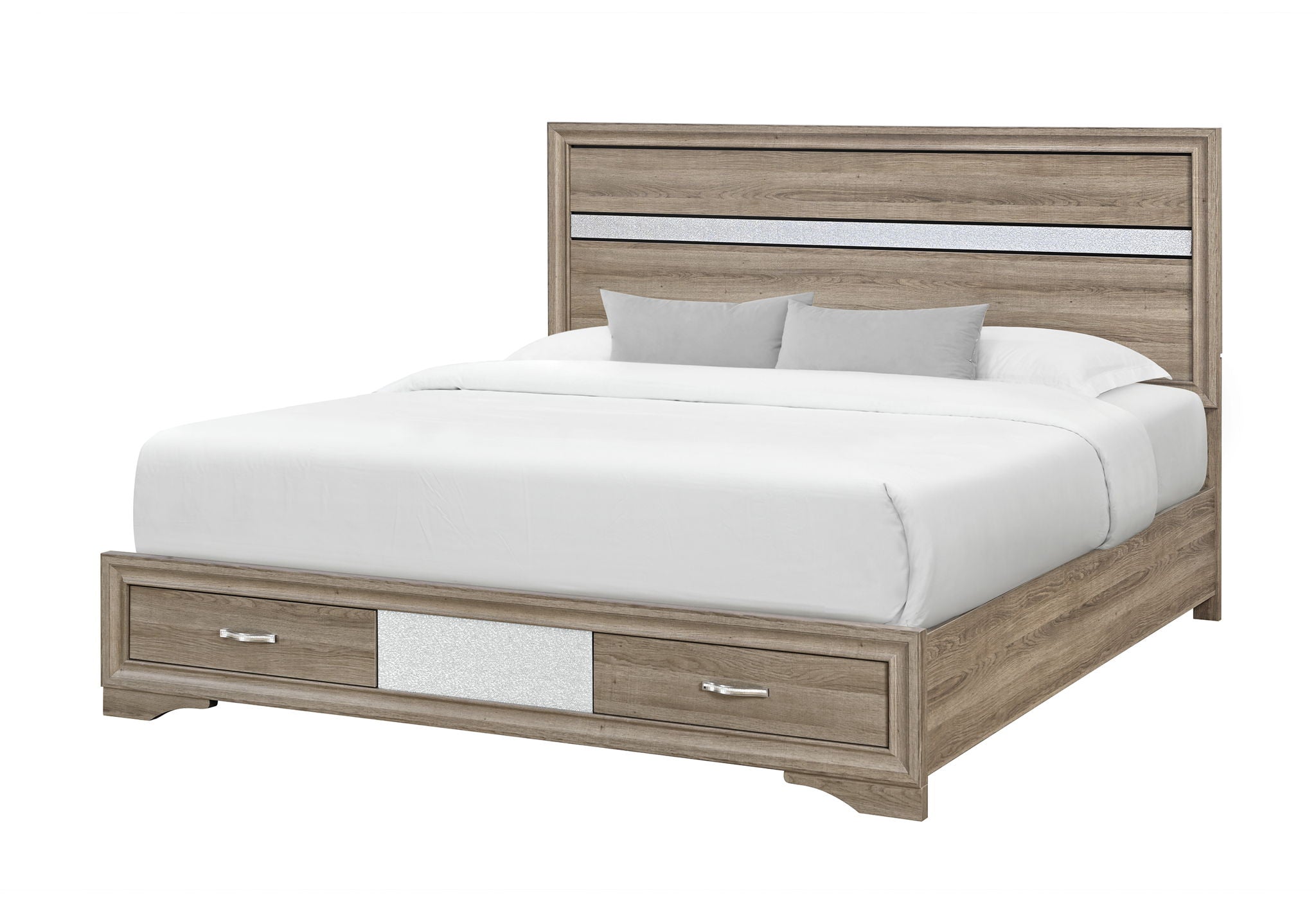 Seville - Queen Bed Footboard Drawers - Natural