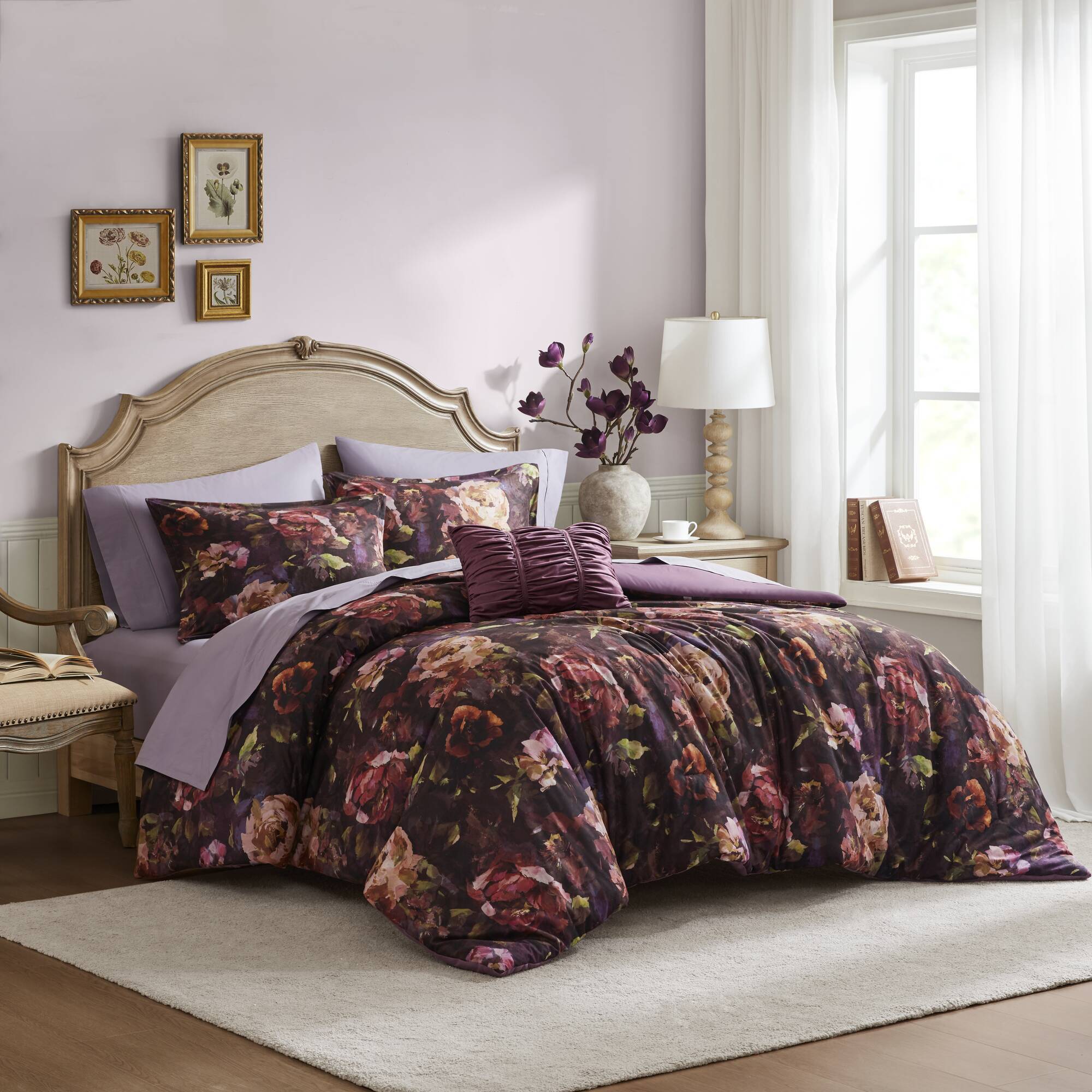 Seraphina - King Velvet Comforter Set - Purple