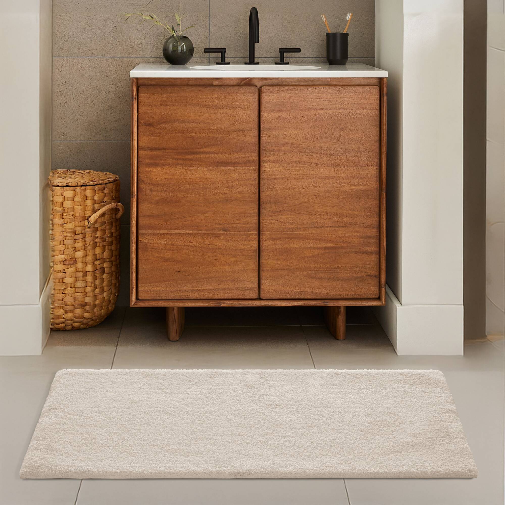 Marshmallow - 24" x 40" Bath Rug - Taupe