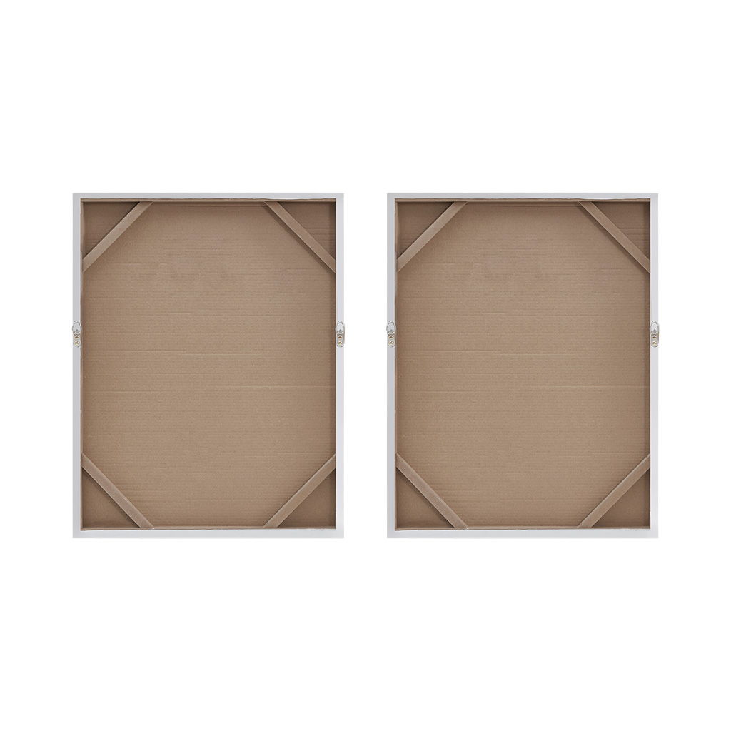 Glimmer - Hand Brush Heavy Textured Glitz Embellished Canvas (Set of 2) - Silver