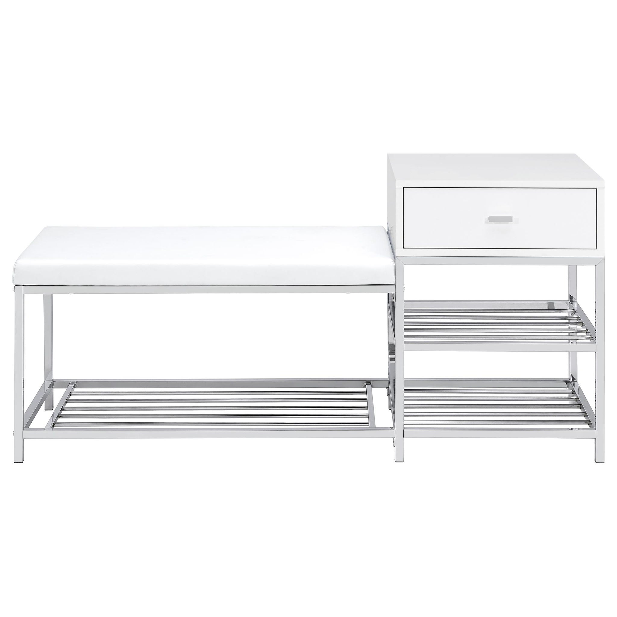 Yesler - 1 Drawer Storage Bench - Glossy White