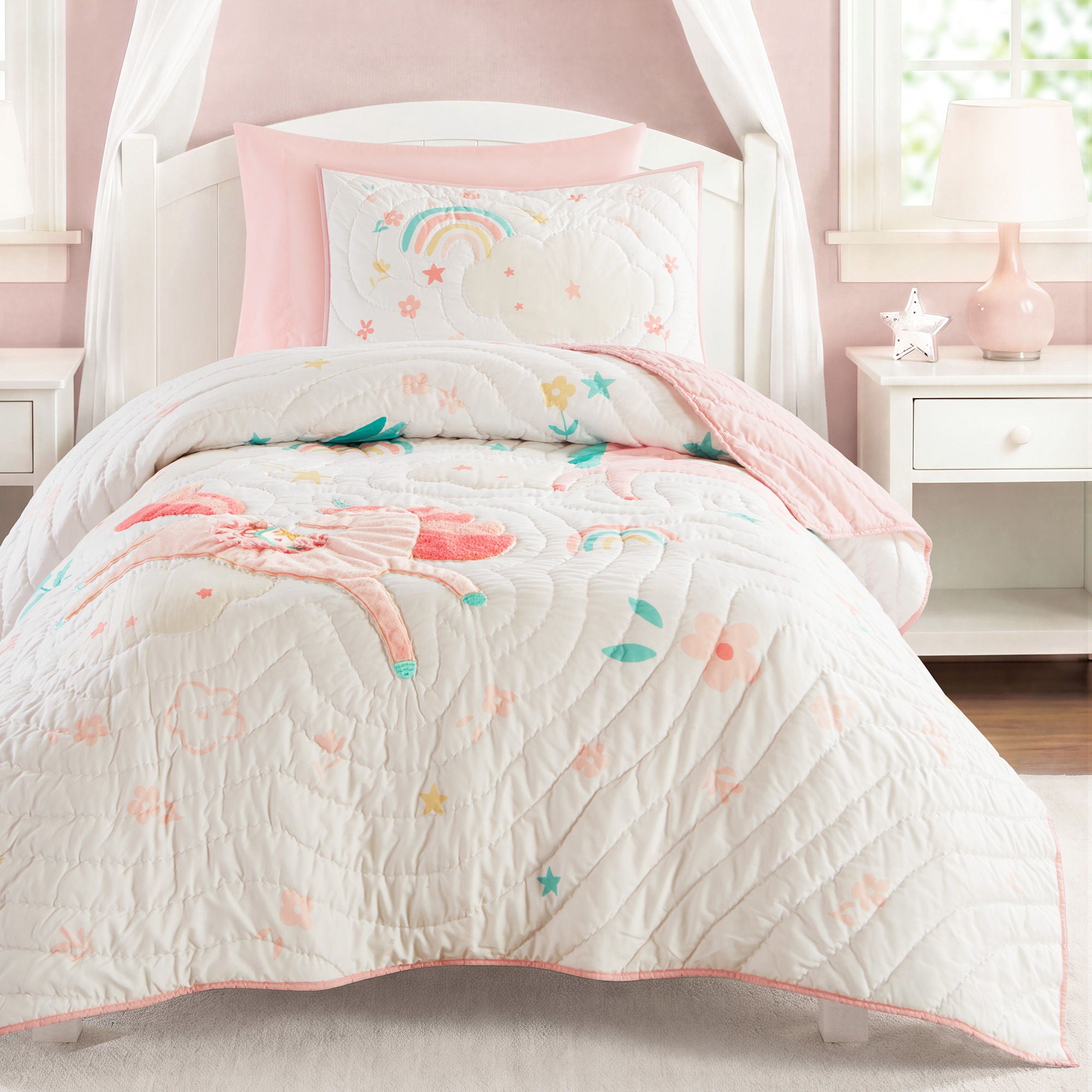 Unicorn Dream - Twin Quilt Set - Pink