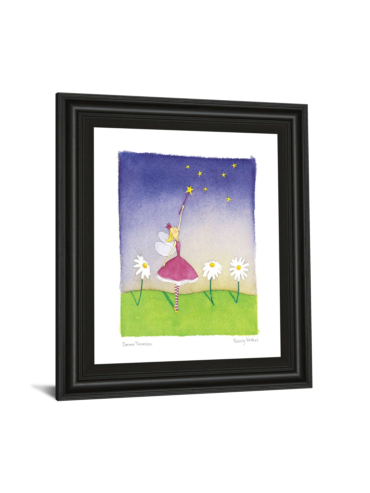 Felicity Wishes I By Emma Thomson - Framed Print Wall Art - Blue