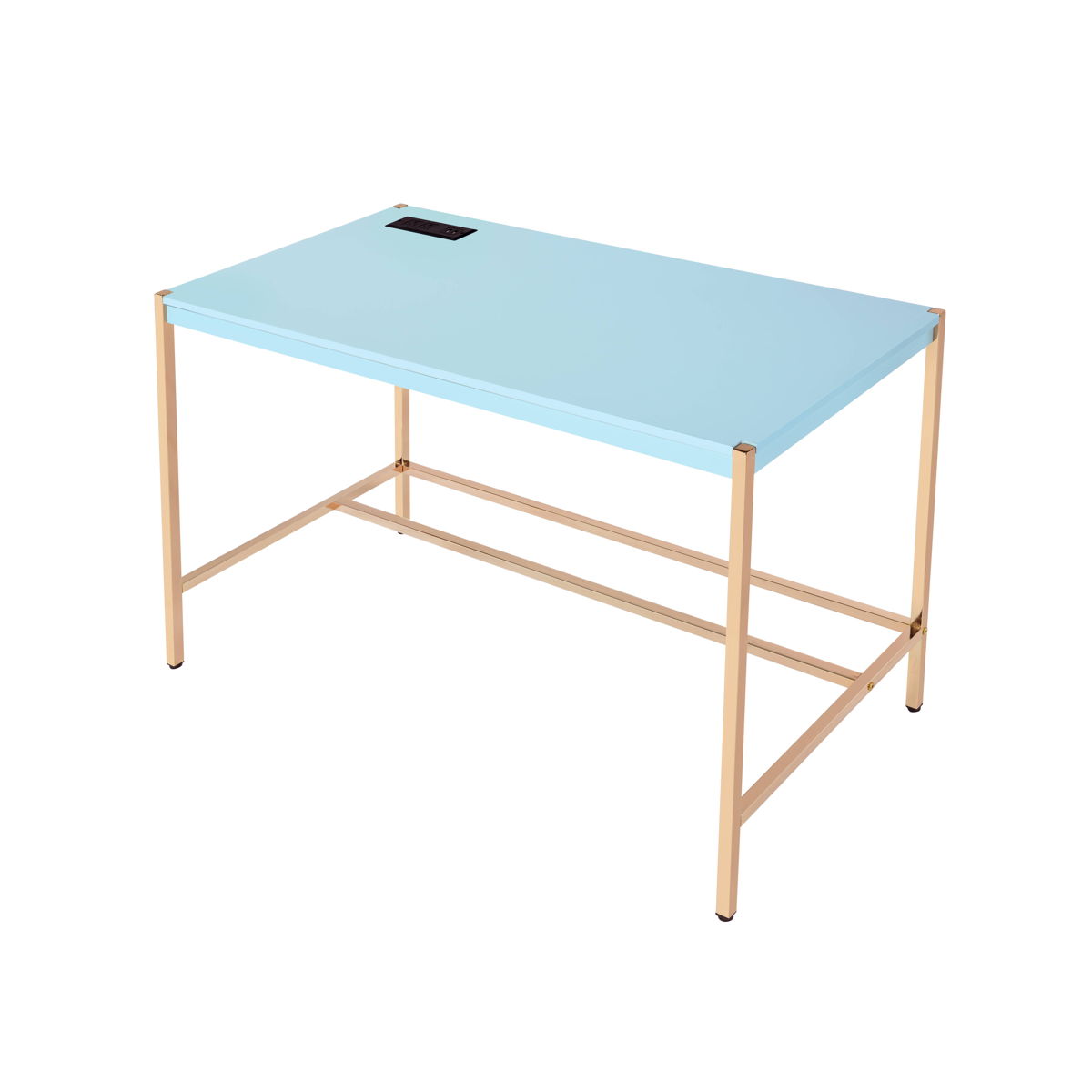 Midriaks - Writing Desk With USB - Gold / Light Blue