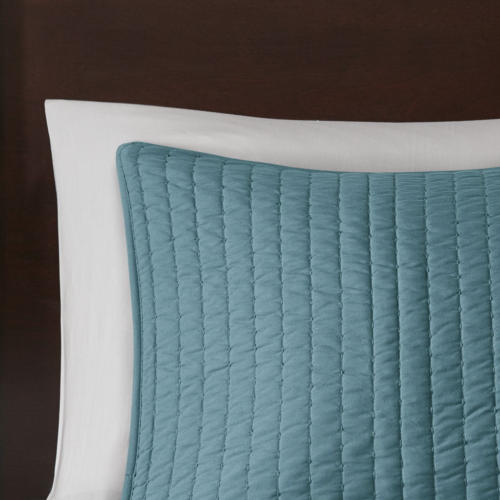 Keaton - King Reversible Coverlet Set - Teal