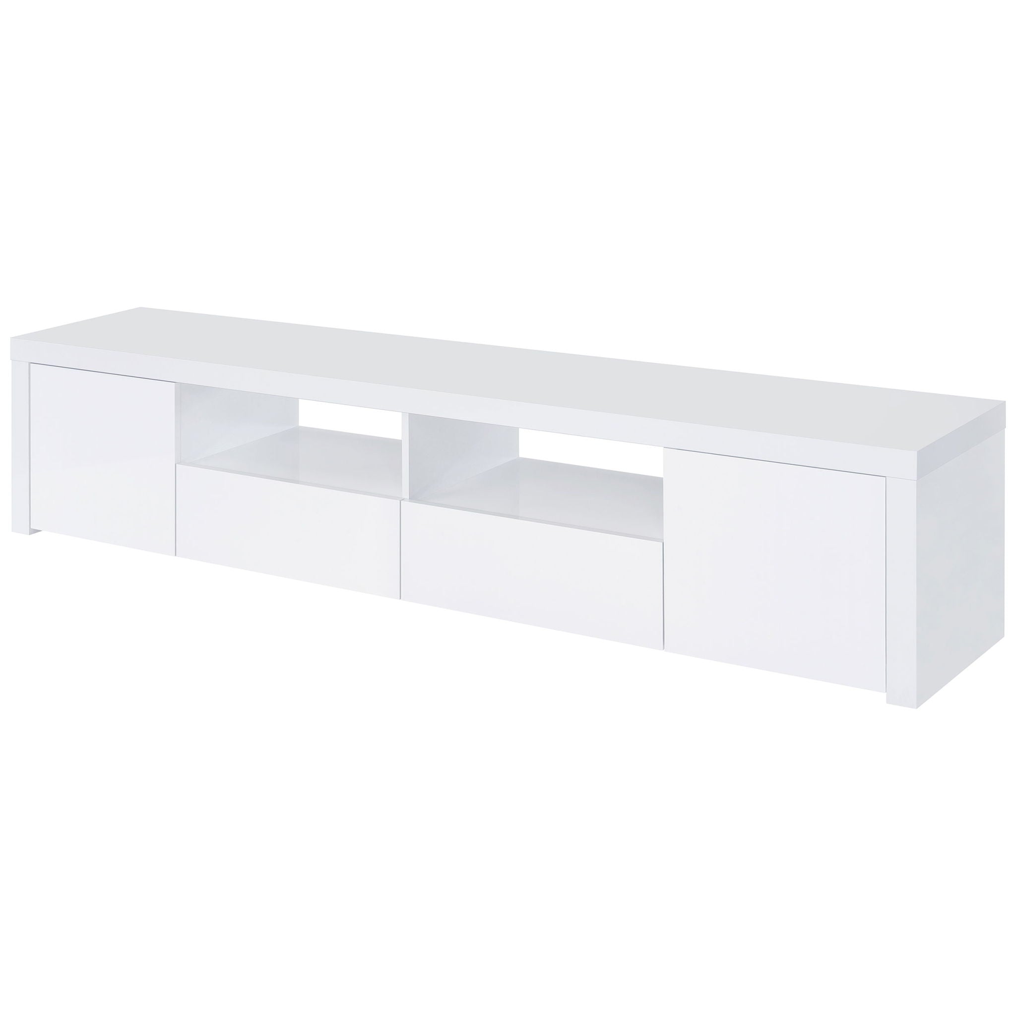 Garner - 2 Door Stand With Drawers Media Console - Gloss White