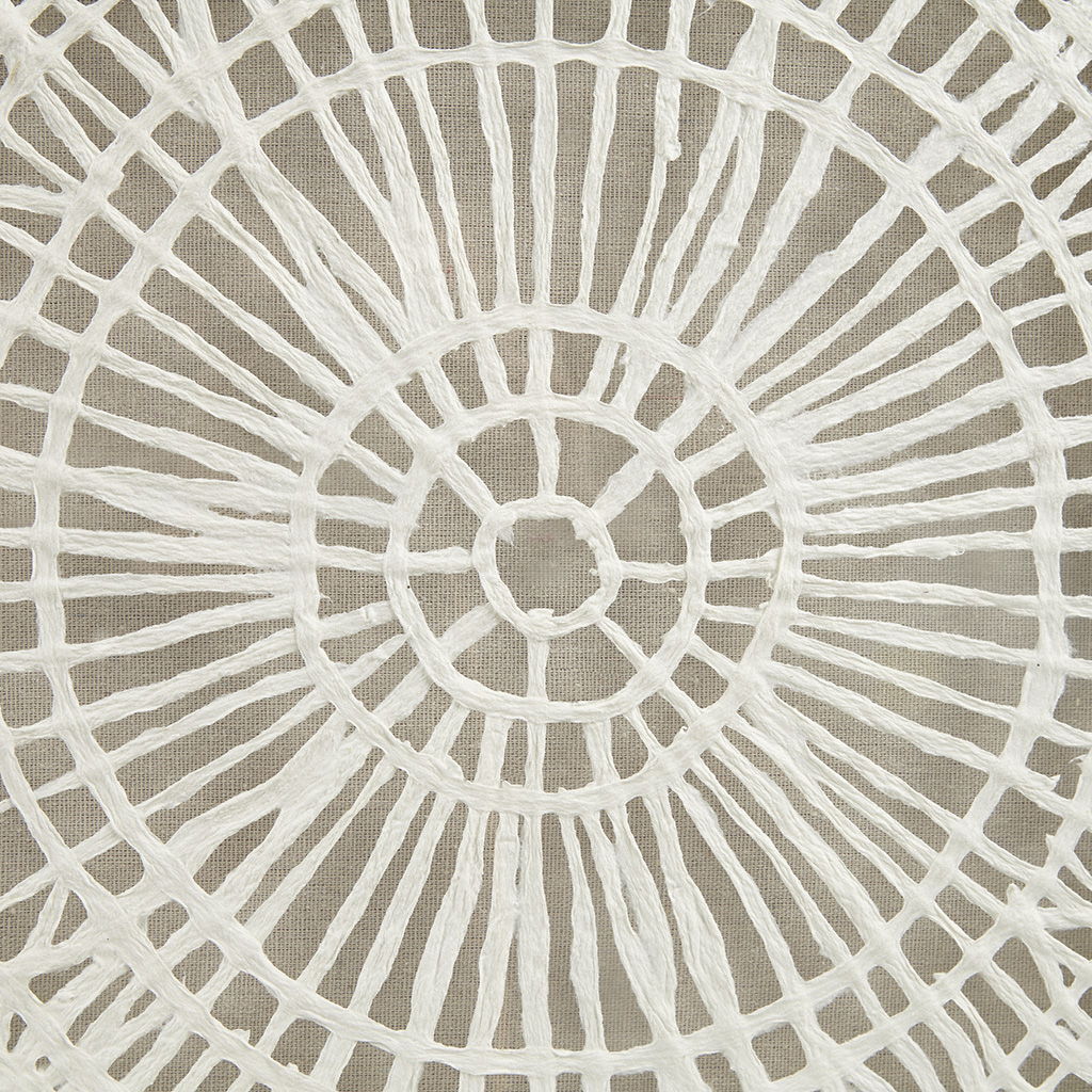 Henna - Framed Medallion Rice Paper Shadow Box Wall Decor - Off-White