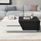 Modern Extendable Sliding Top Coffee Table with Storage in White&Black