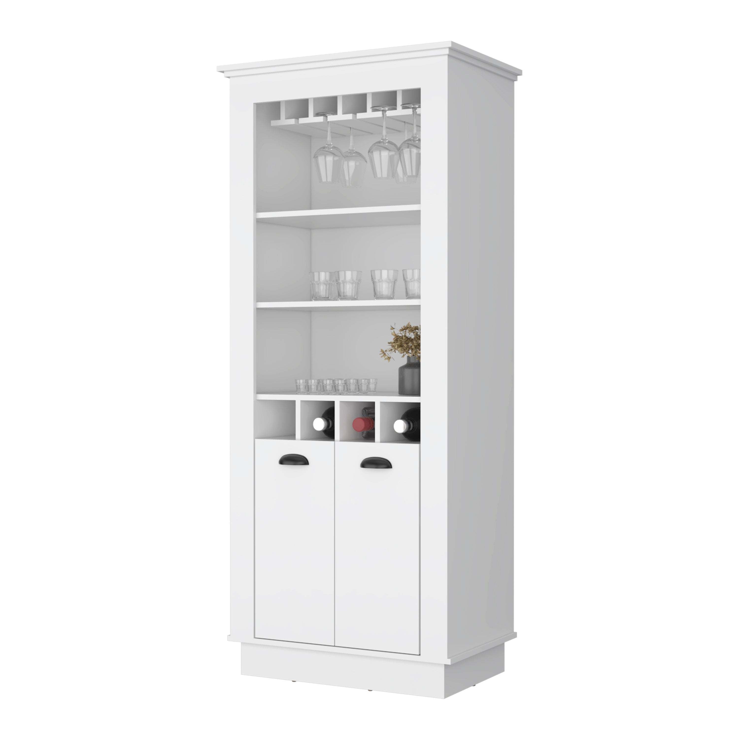 Tyler White 4-Built In Wine Rack Bar Cabinet