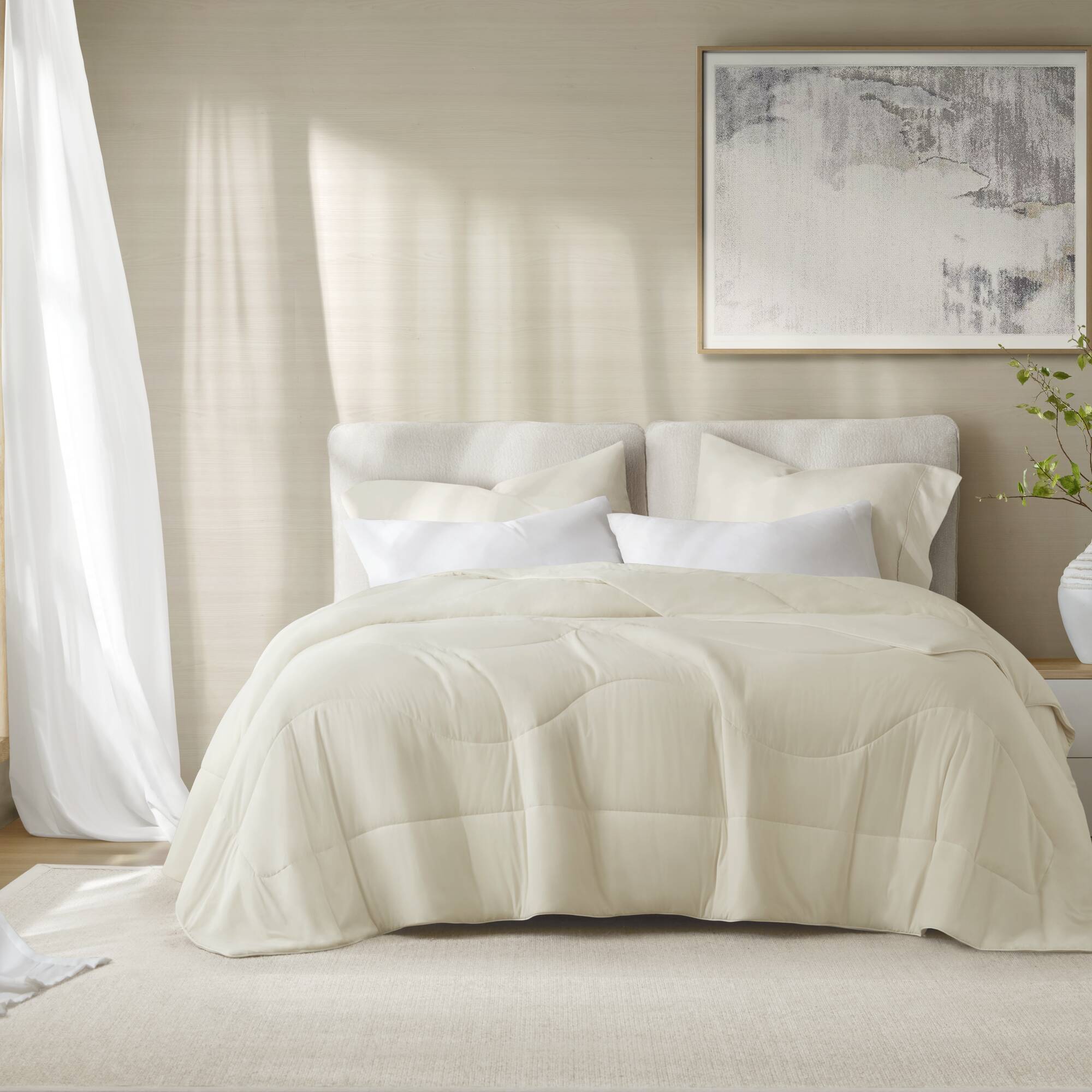 Full/Queen Reversible Tencel Comforter Blanket - Ivory