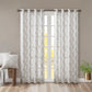 Fretwork Print Grommet Top Window Curtain Panel