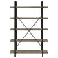 Grey Driftwood and Gunmetal 5-tier Bookcase