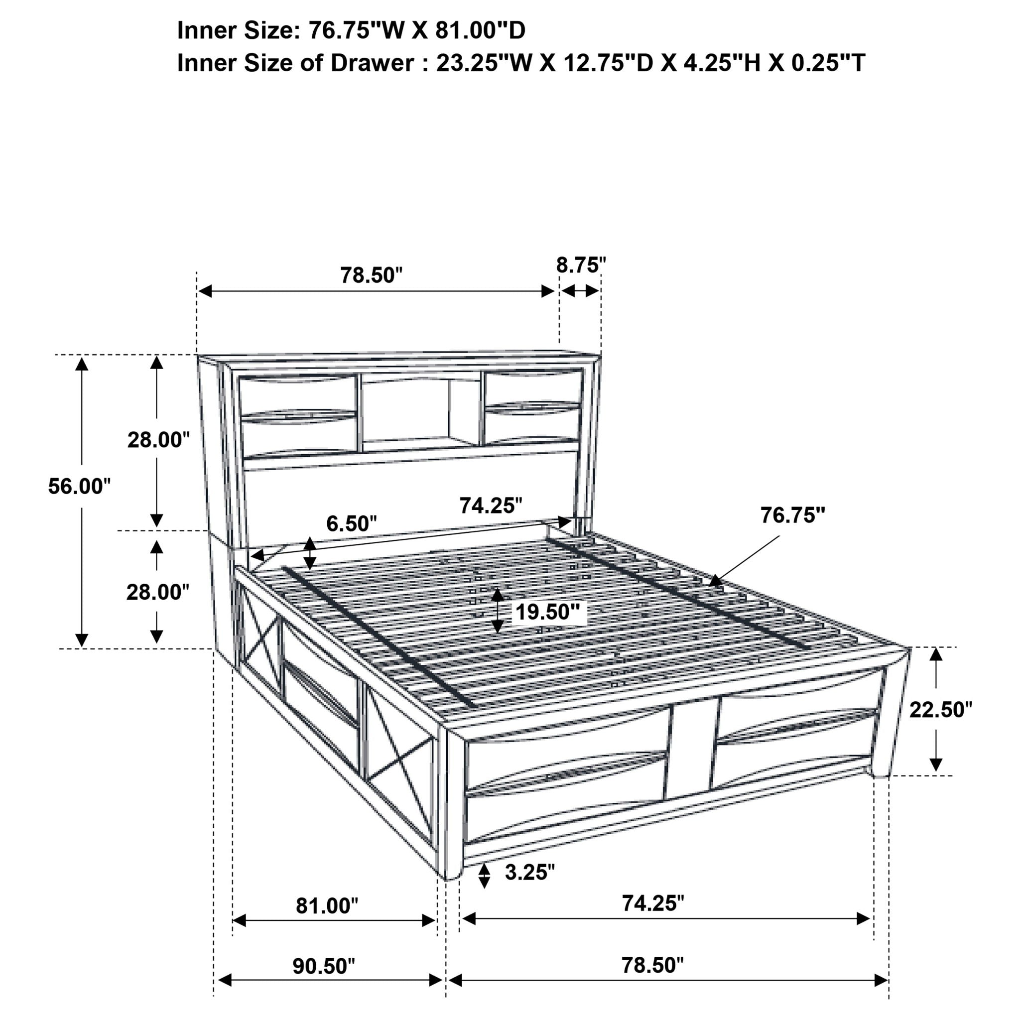 Palamino - 5 Piece Eastern King Bedroom Set - Black