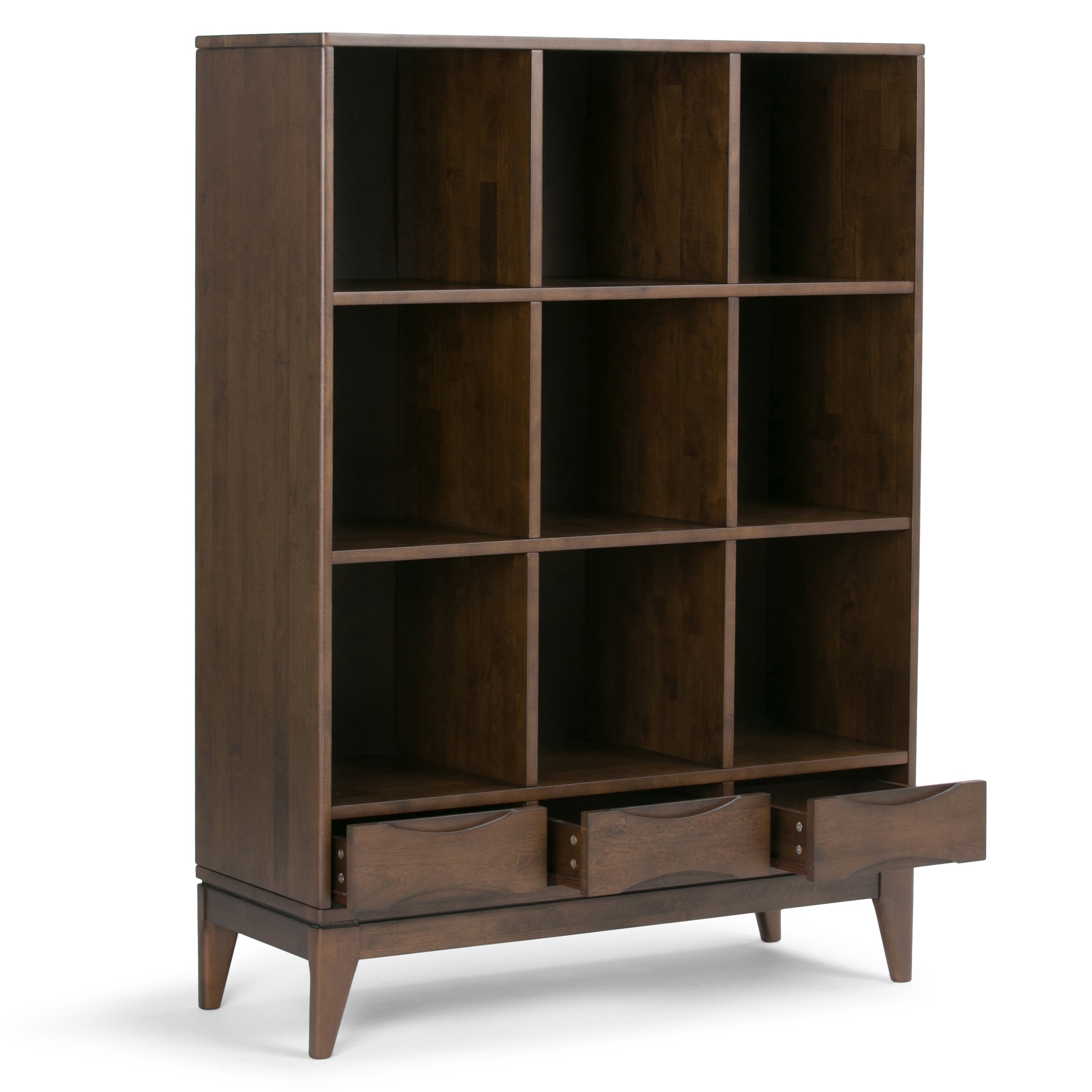 Harper - Cube Storage with Drawers - Walnut Brown