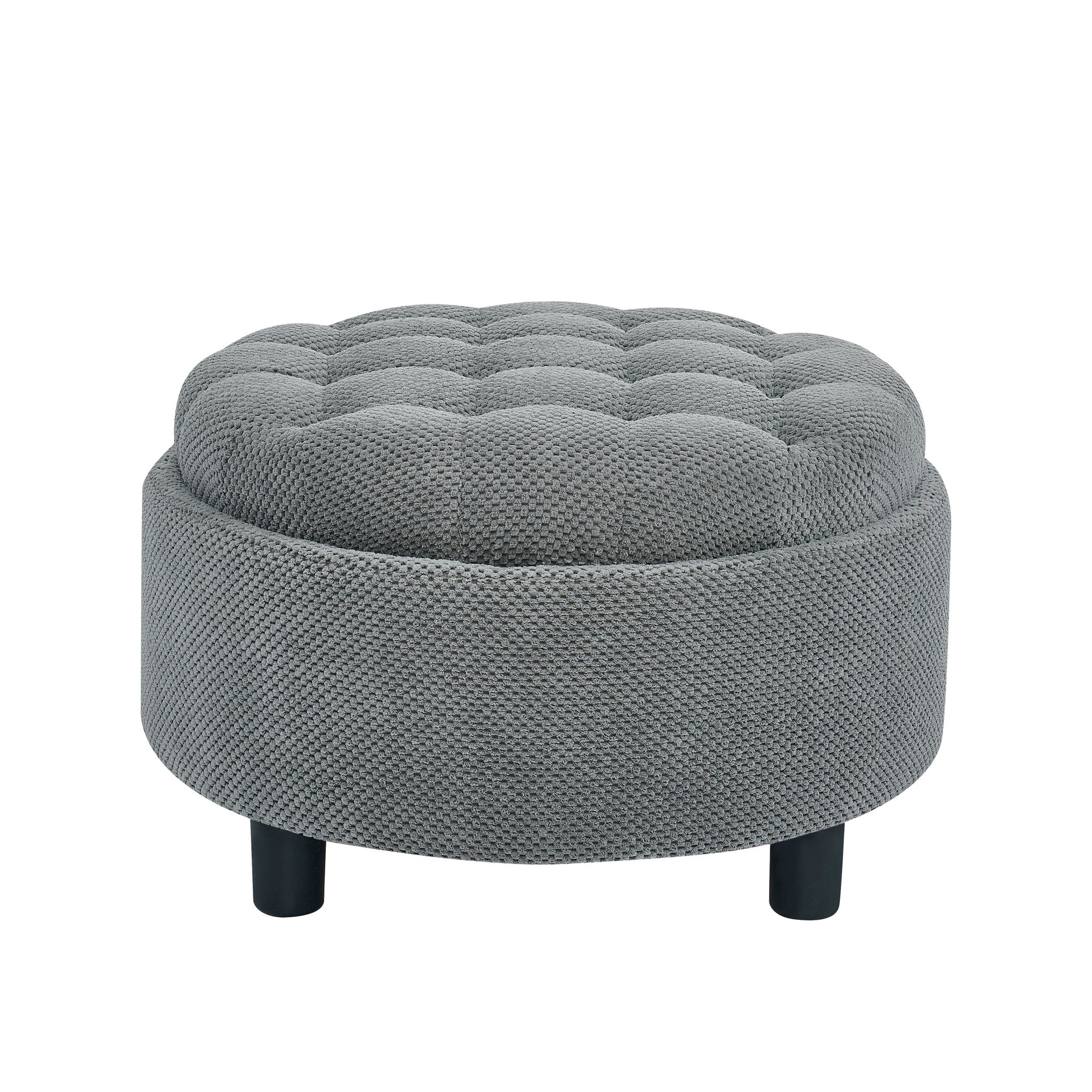 Storage Round Footstool Table Ottoman